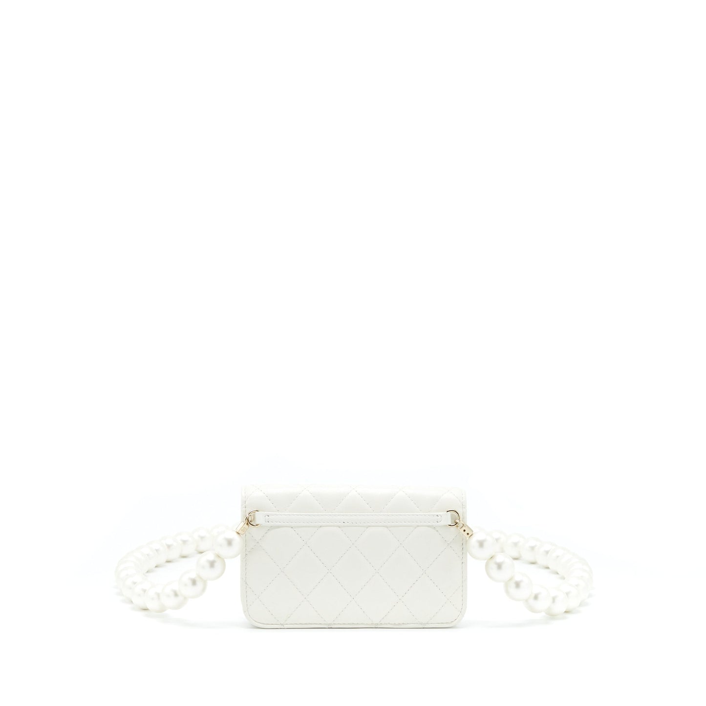 Chanel Grant Pearl Crush Mini Crossbody Bag Lambskin White L