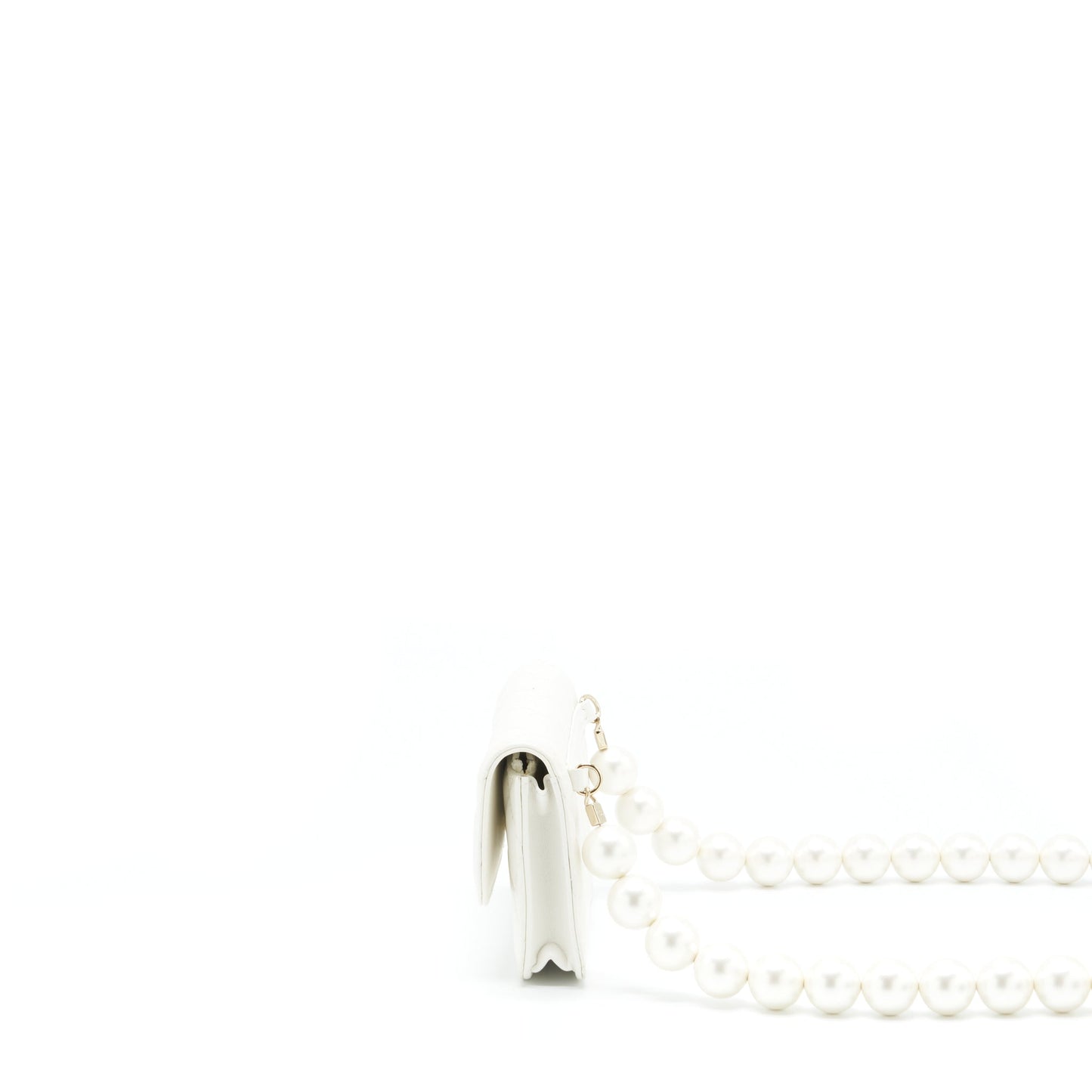 Chanel Grant Pearl Crush Mini Crossbody Bag Lambskin White L