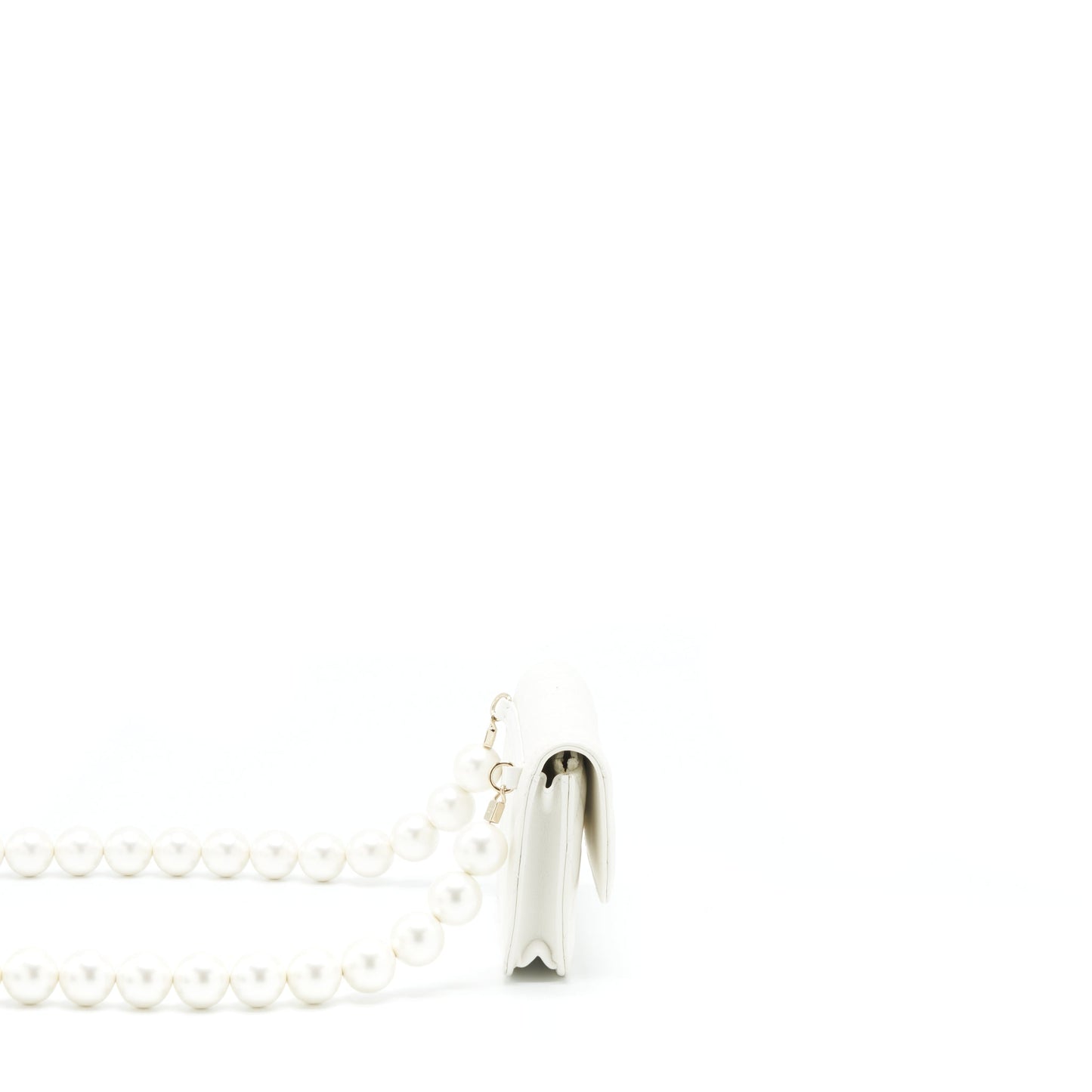 Chanel Grant Pearl Crush Mini Crossbody Bag Lambskin White L
