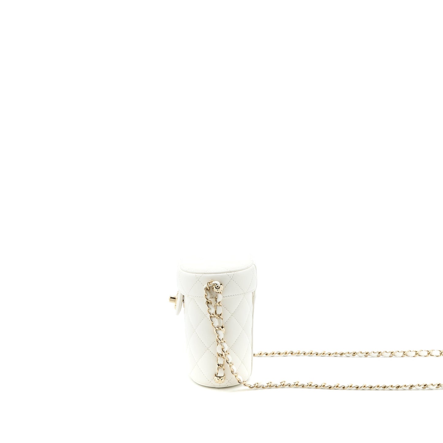 Chanel Small Vanity Case Lambskin White L (Microchip)