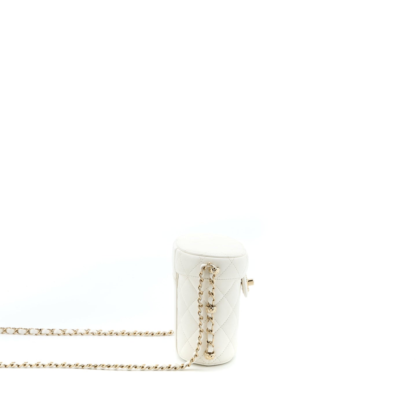 Chanel Small Vanity Case Lambskin White L (Microchip)