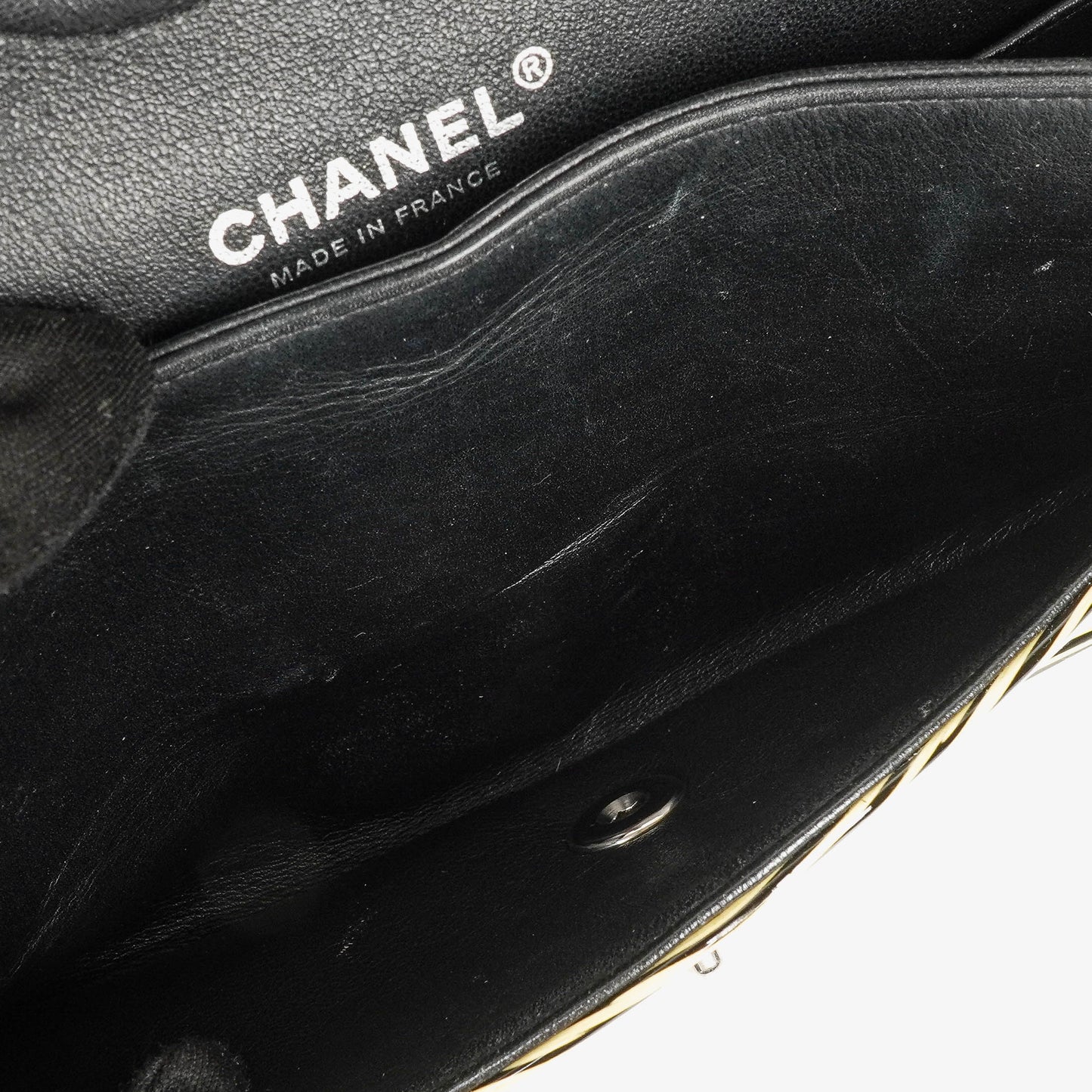 Chanel Timeless Classic Double Flap Bag Stripe Patent Leather And Silver-tone Hardware