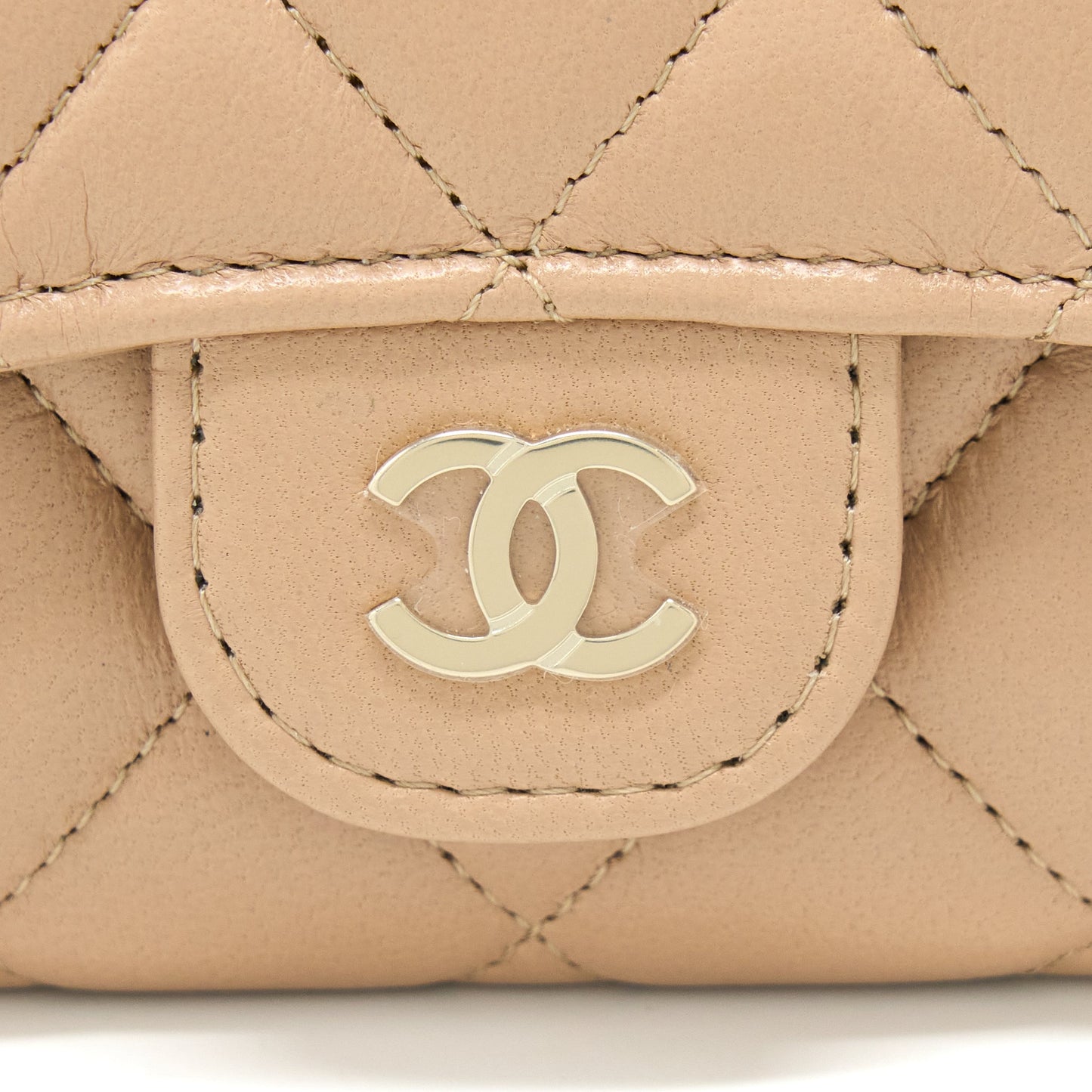 Chanel Classic Flap Card Holder Lambskin Beige L