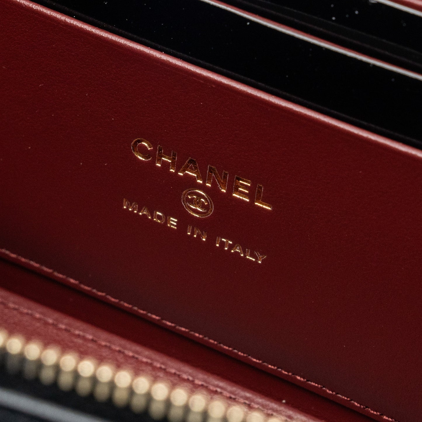 Chanel 24c Gold Crush Long Vanity Case Shiny Calfskin Black  (microchip)