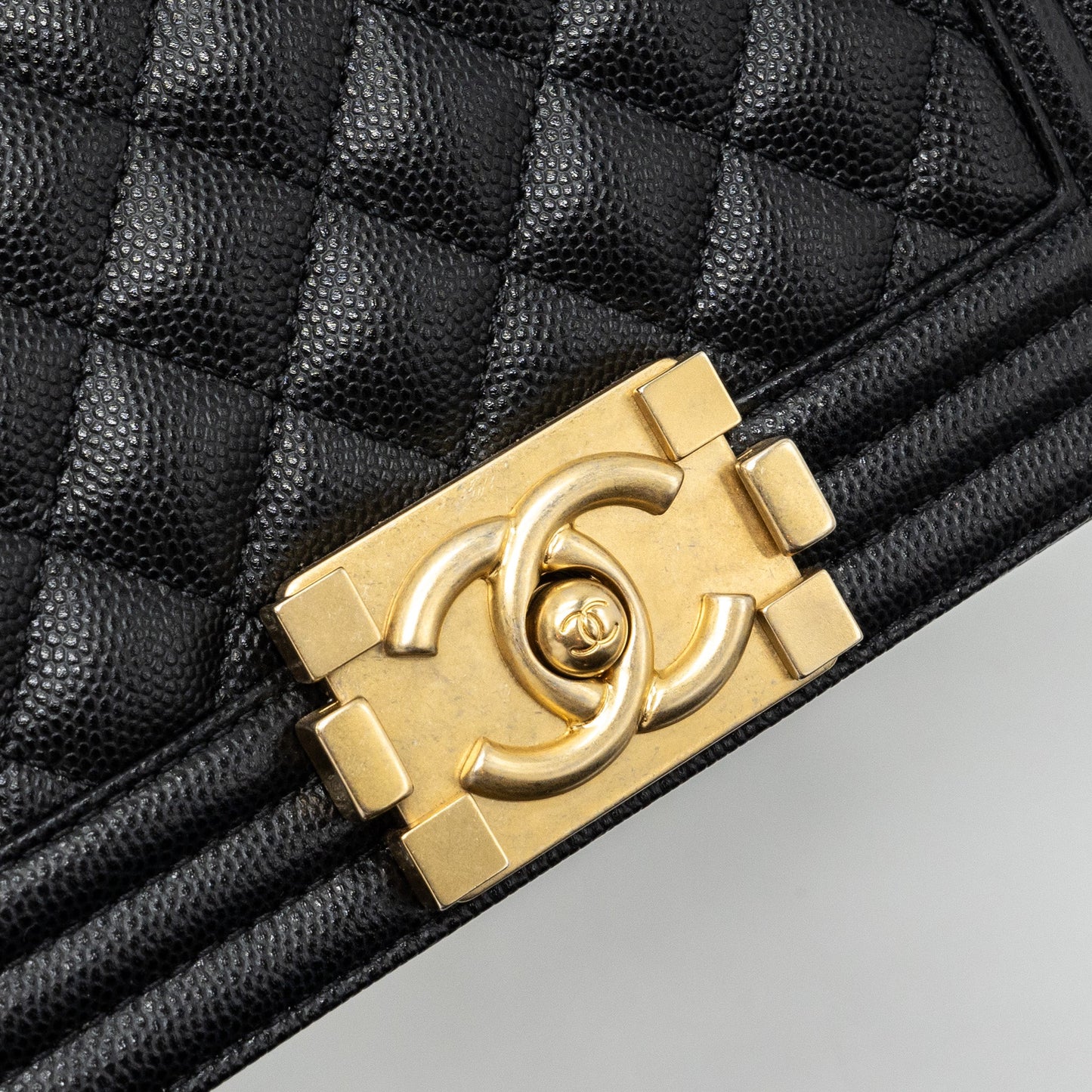 Chanel Small Boy Bag Caviar Black  (Microchip)