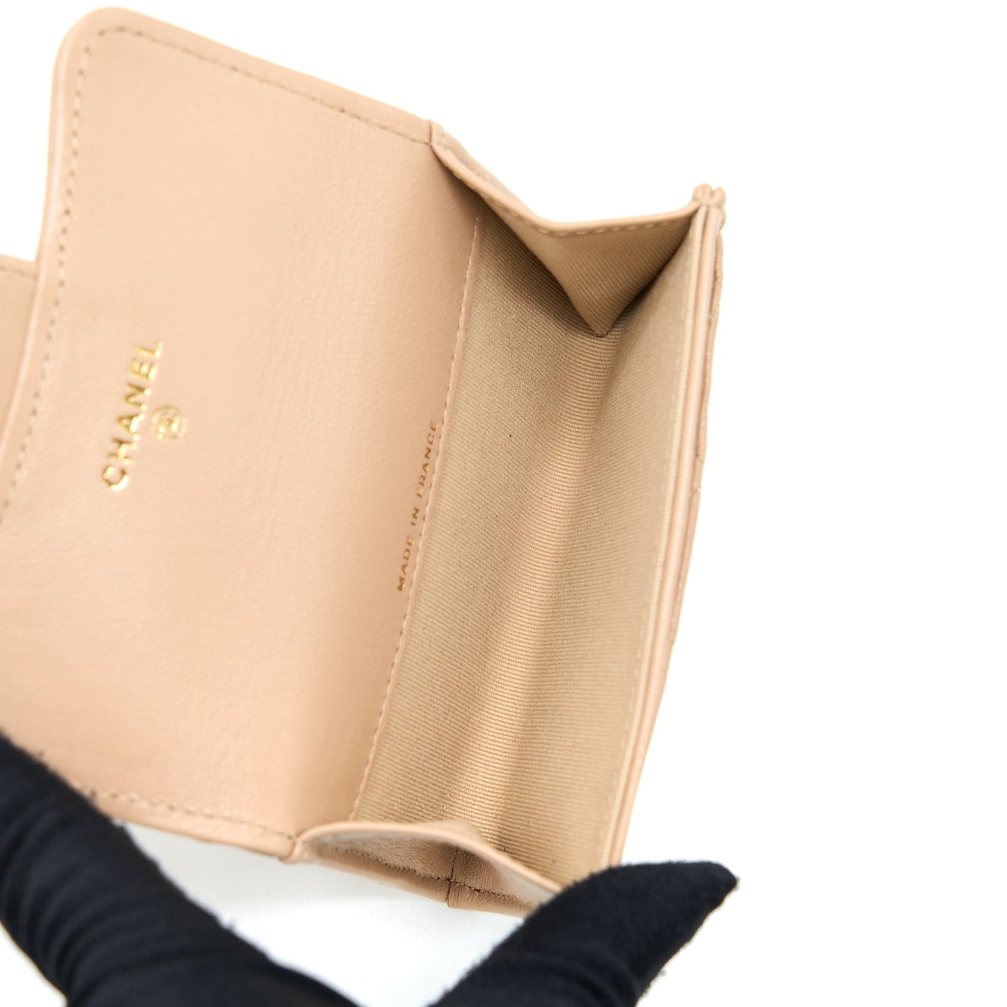 Chanel Classic Flap Card Holder Lambskin Beige L