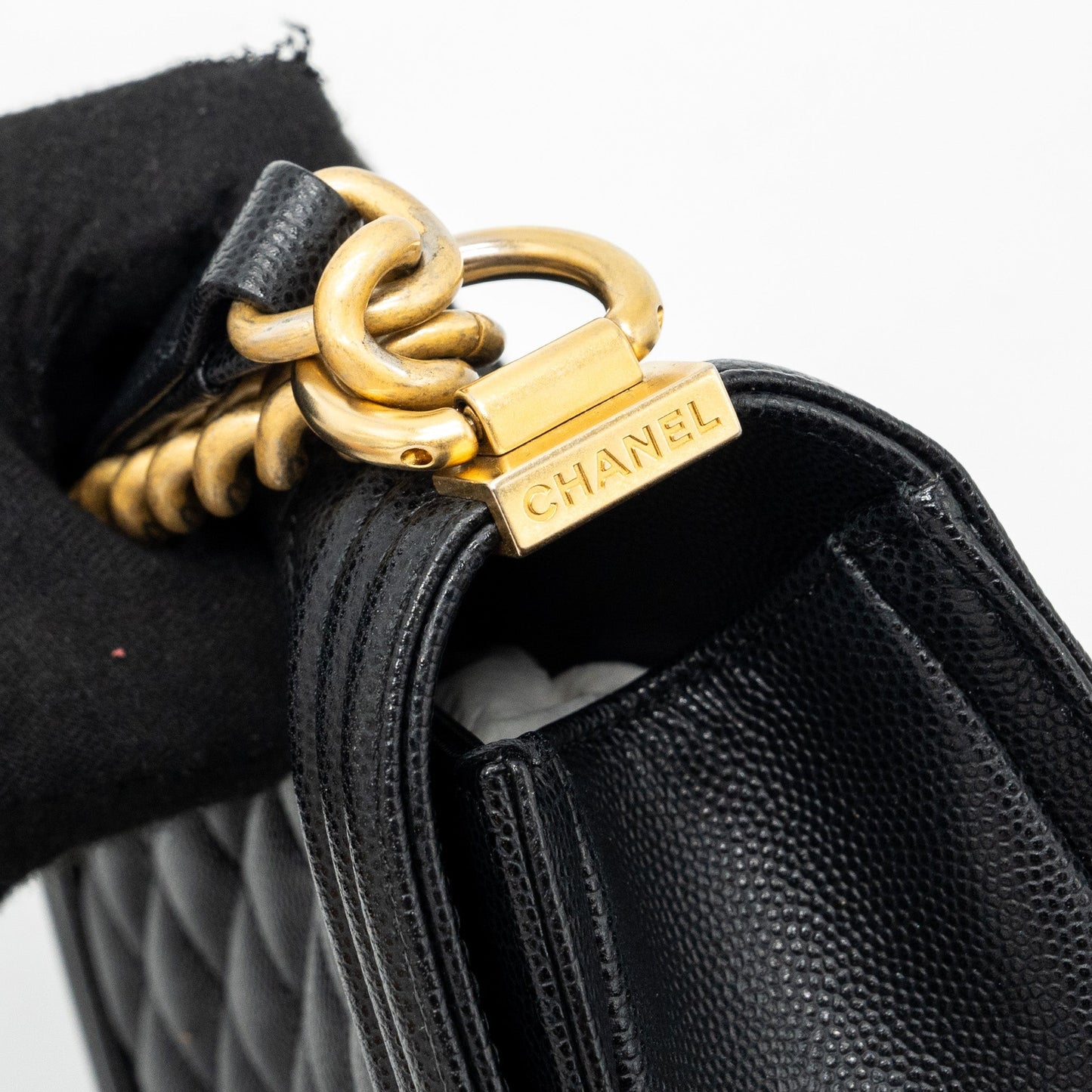 Chanel Small Boy Bag Caviar Black  (Microchip)