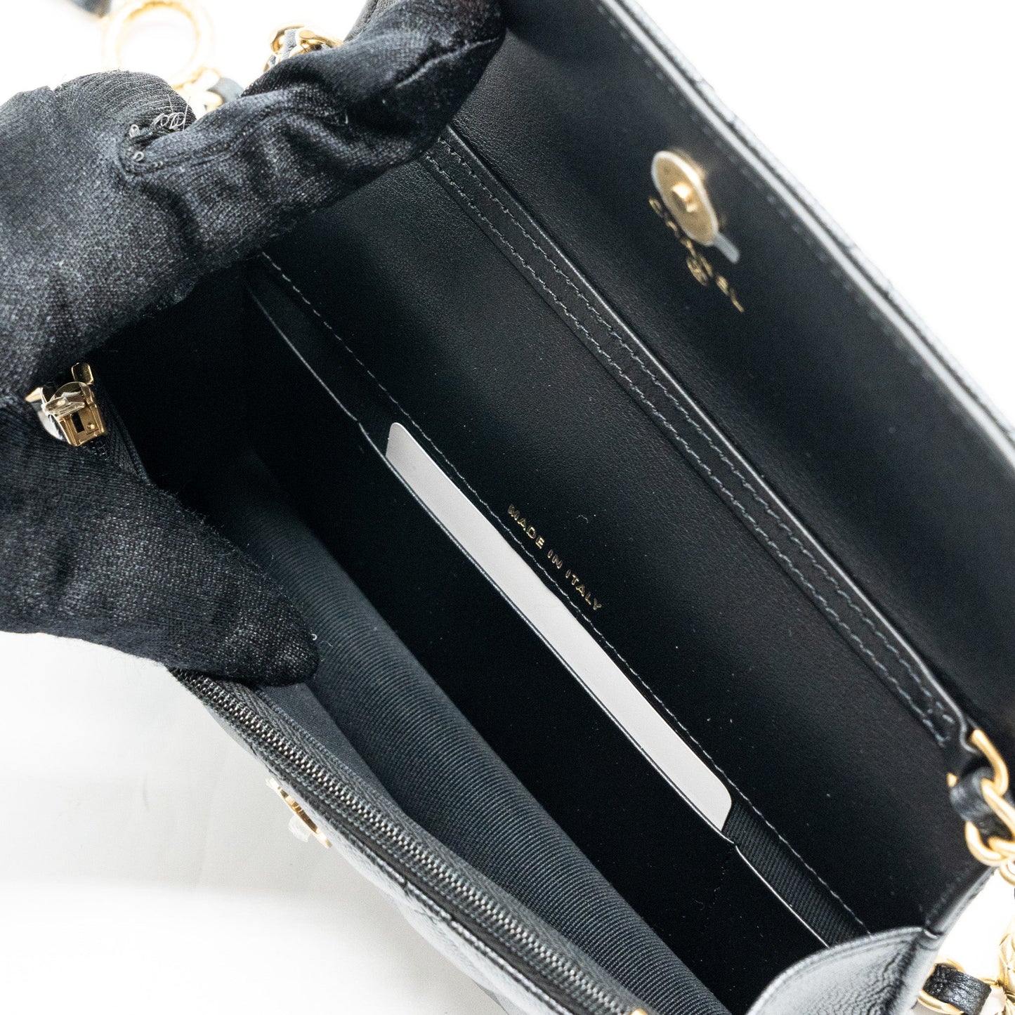 Chanel Mini Flap Bag With Adjustable Chains Caviar Black (microchip)