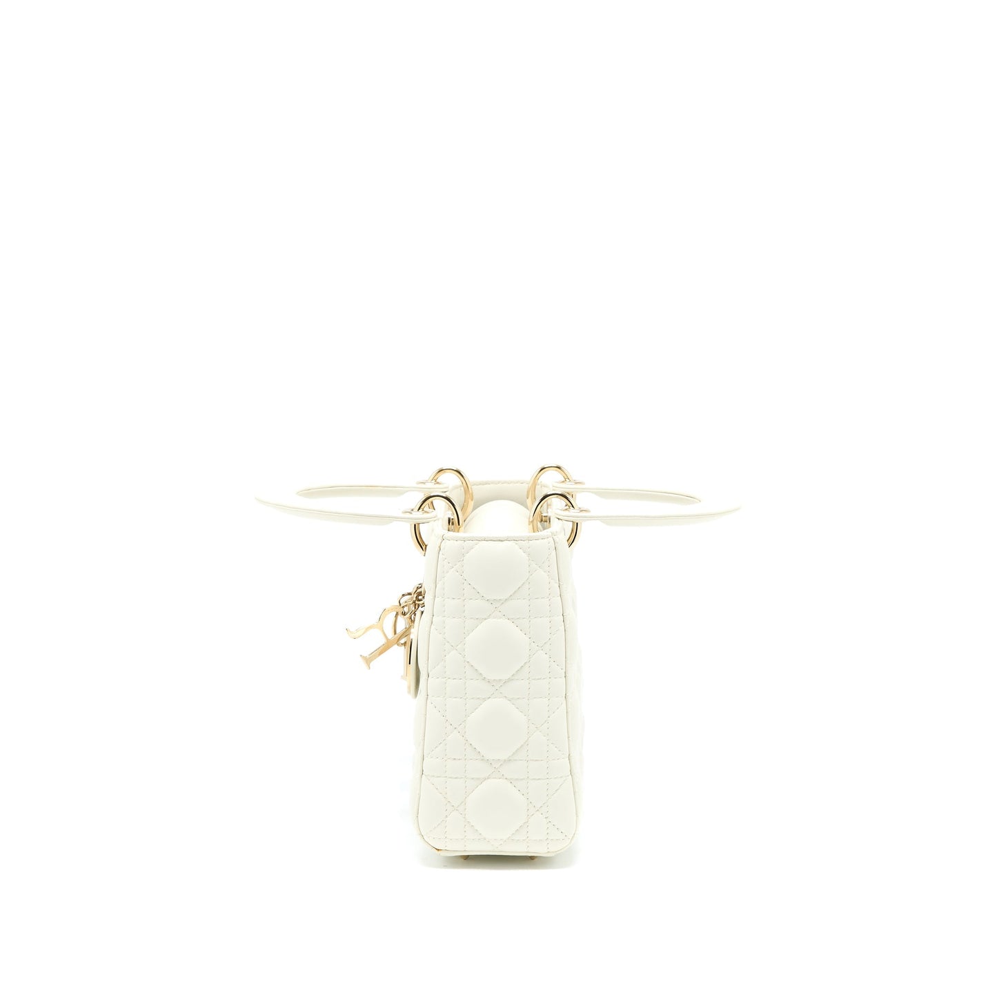 Dior Small Lady Dior My ABCDior Purse Lambskin White