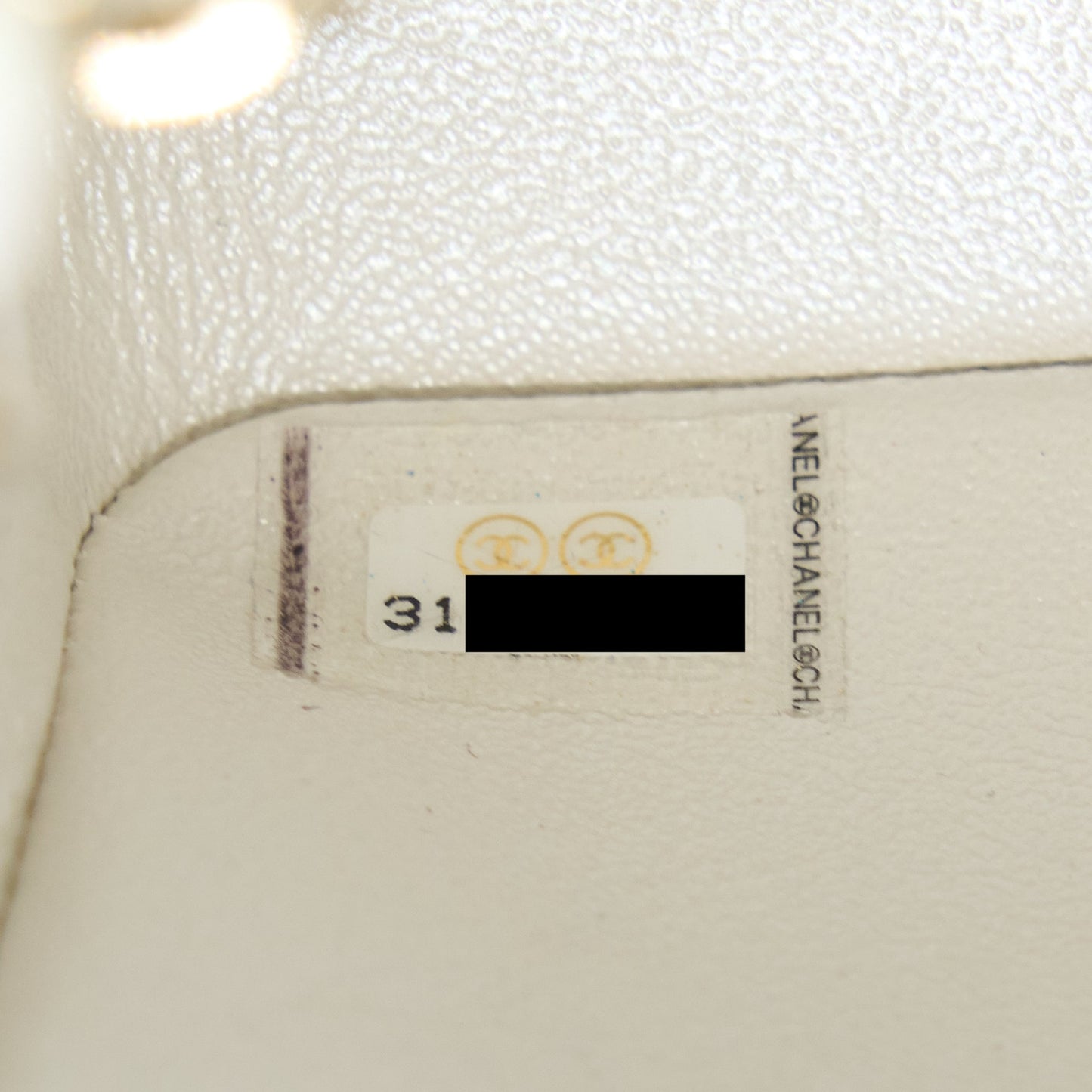 Chanel Classic Mini Rectangular Flap Bag Calfskin Iridescent White L