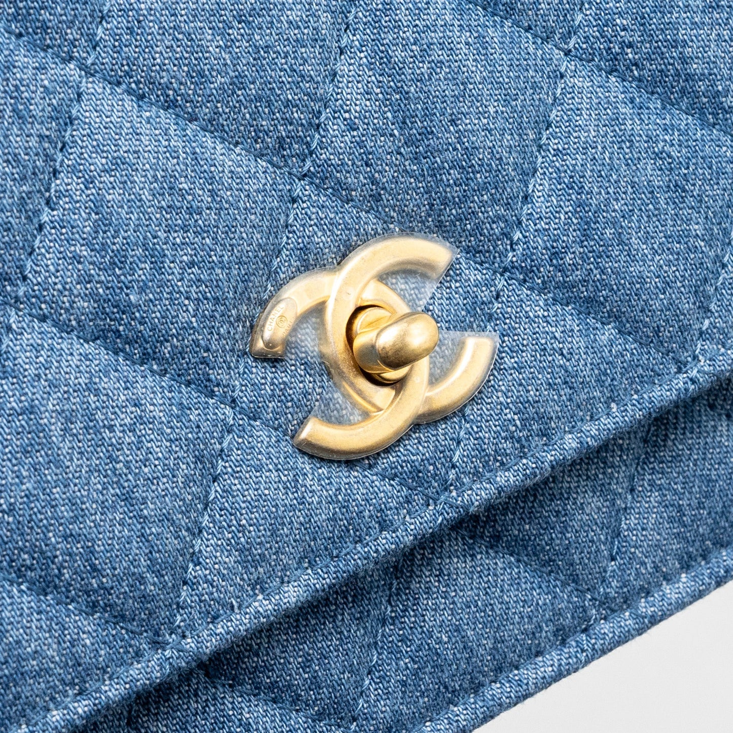 Chanel Pearl Crush Wallet on Chain Denim Blue  (Microchip)