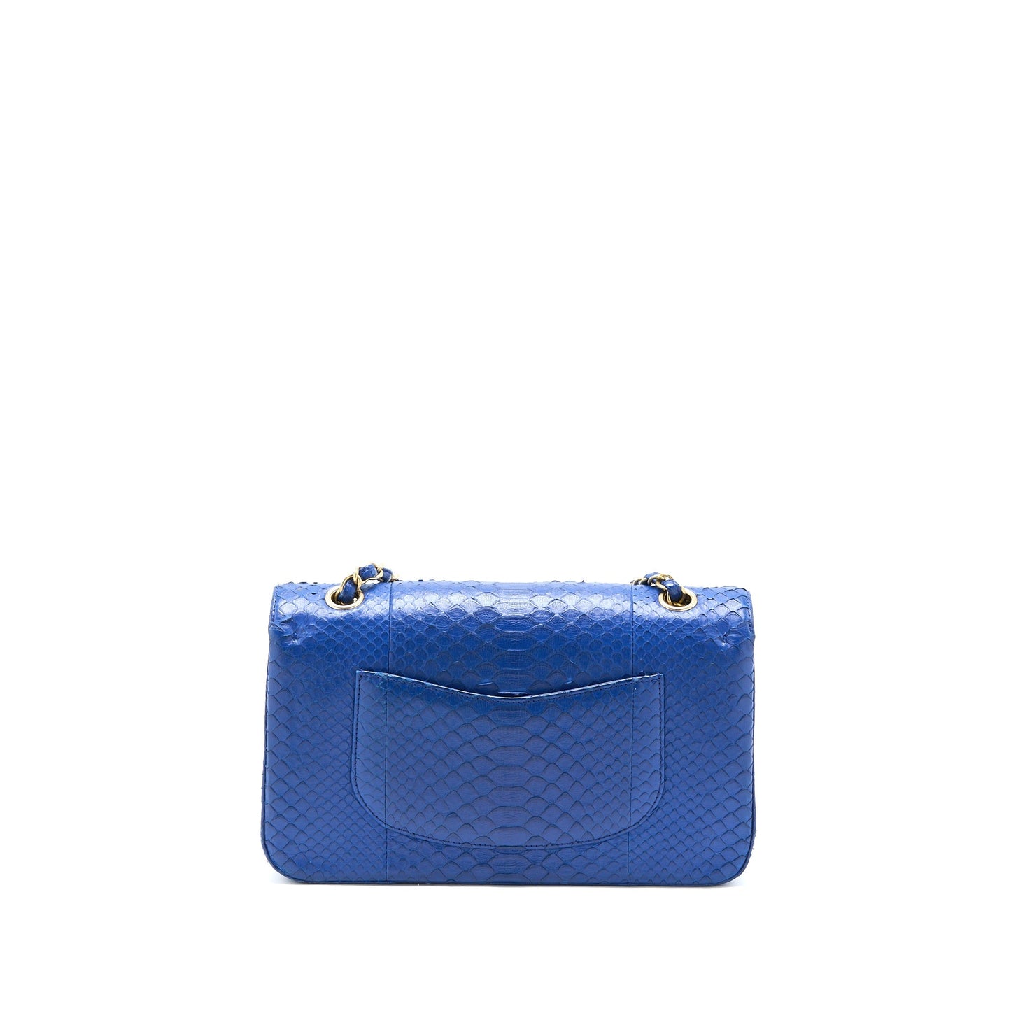 Chanel Medium Classic Double Flap Bag Python Blue