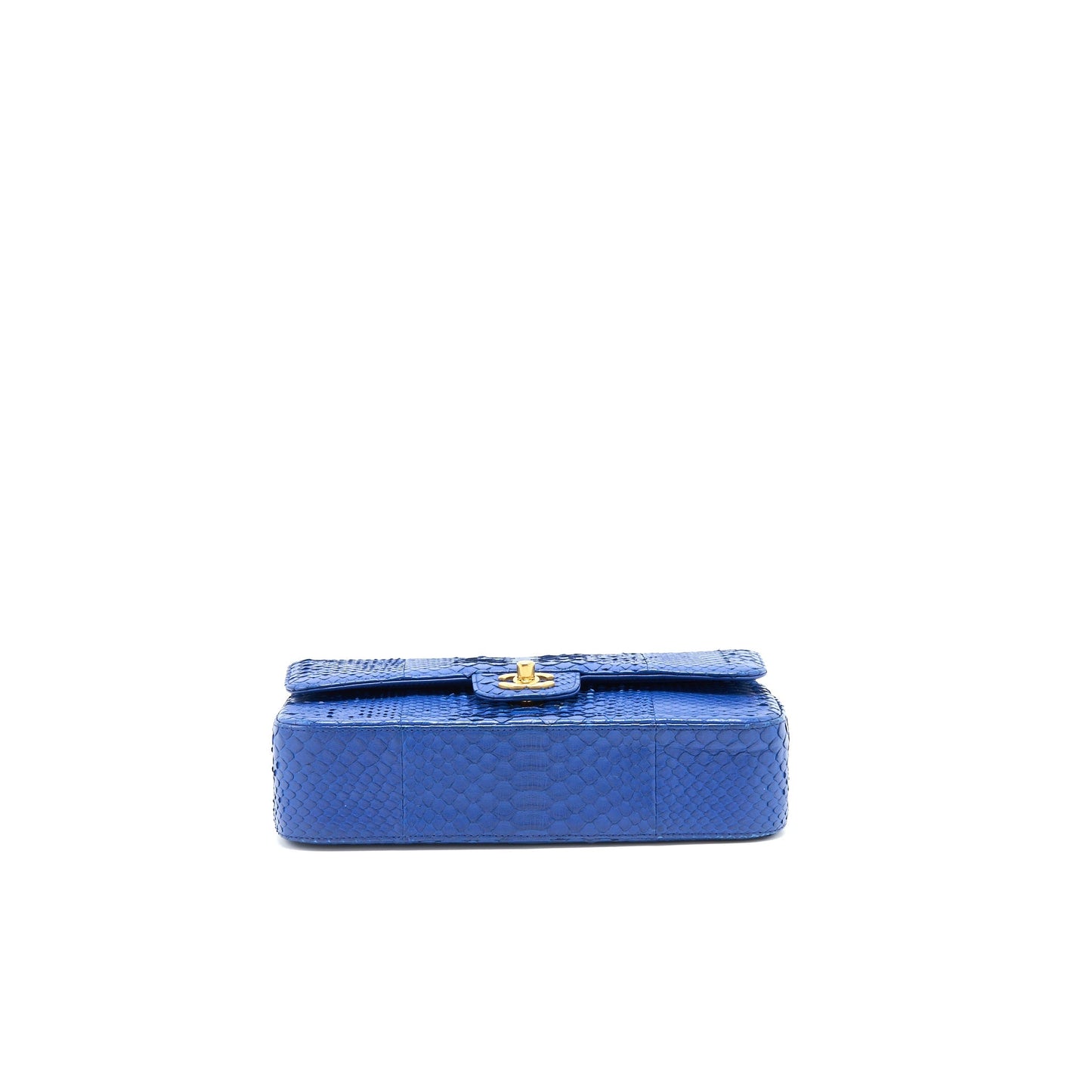 Chanel Medium Classic Double Flap Bag Python Blue