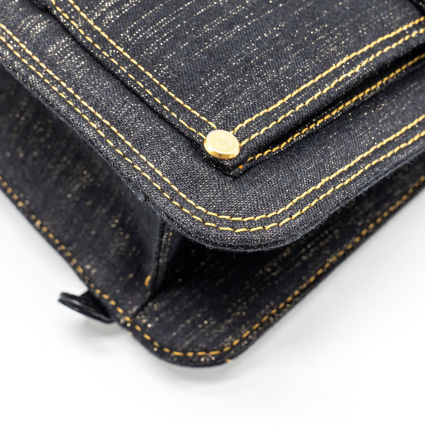Chanel 23S flap backpack denim dark blue with brushed  (microchip)