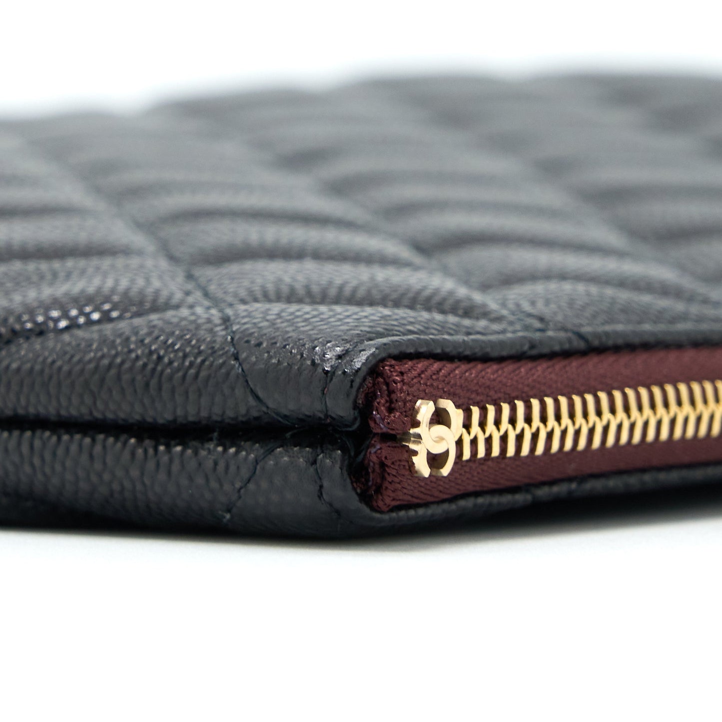 Chanel O Case Pouch Caviar Black L