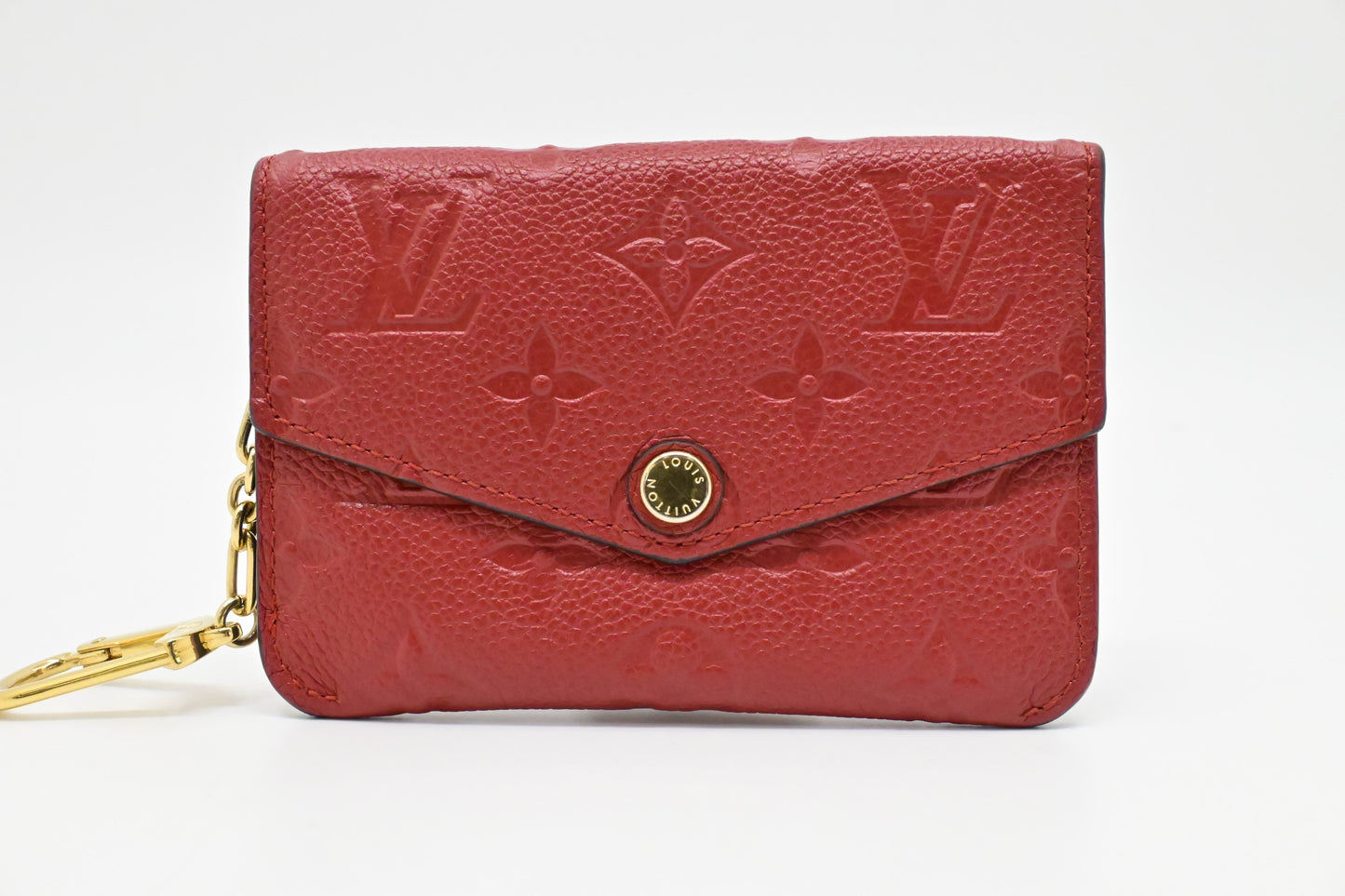 Louis Vuitton Pochette Cles in Red Empreinte Leather