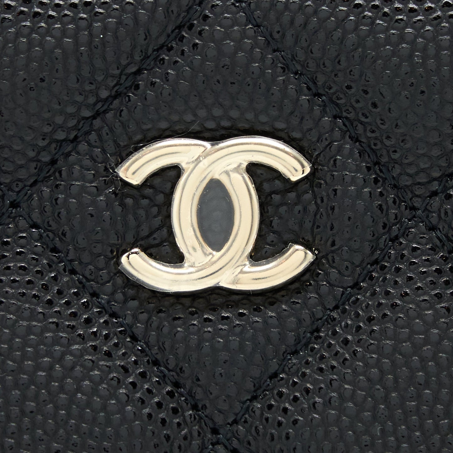 Chanel O Case Pouch Caviar Black L