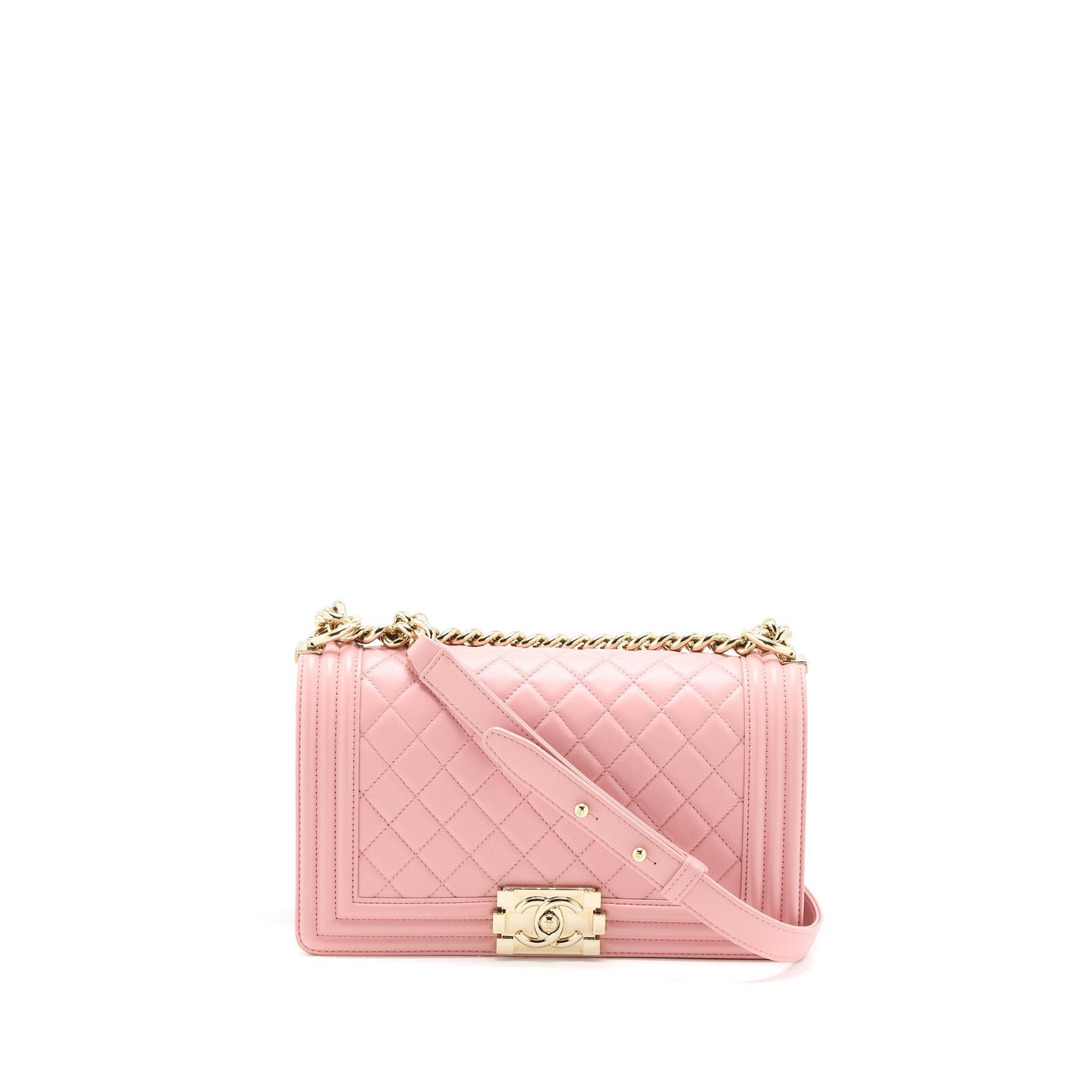 Chanel Medium Boy Bag Calfskin Pink L