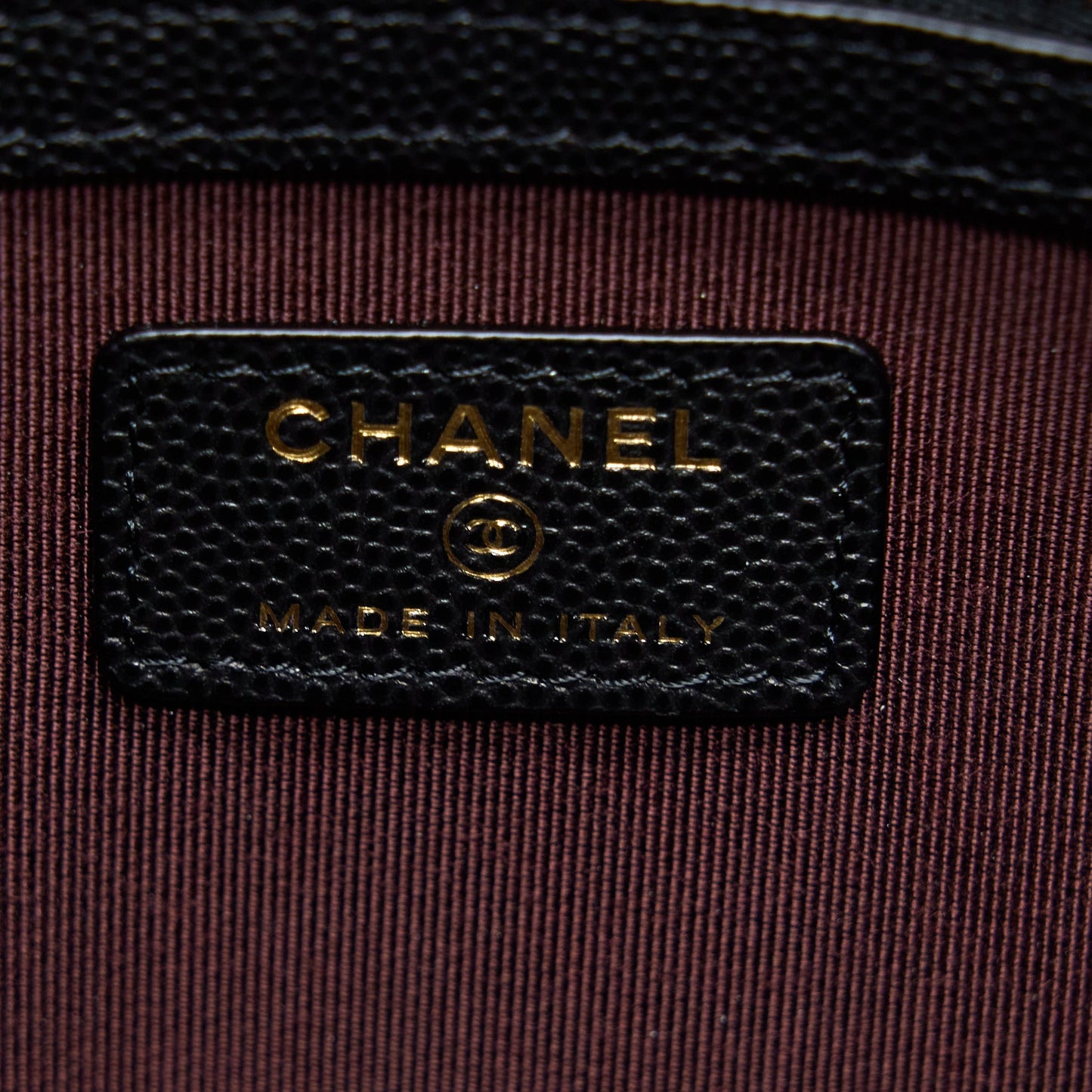 Chanel O Case Pouch Caviar Black L