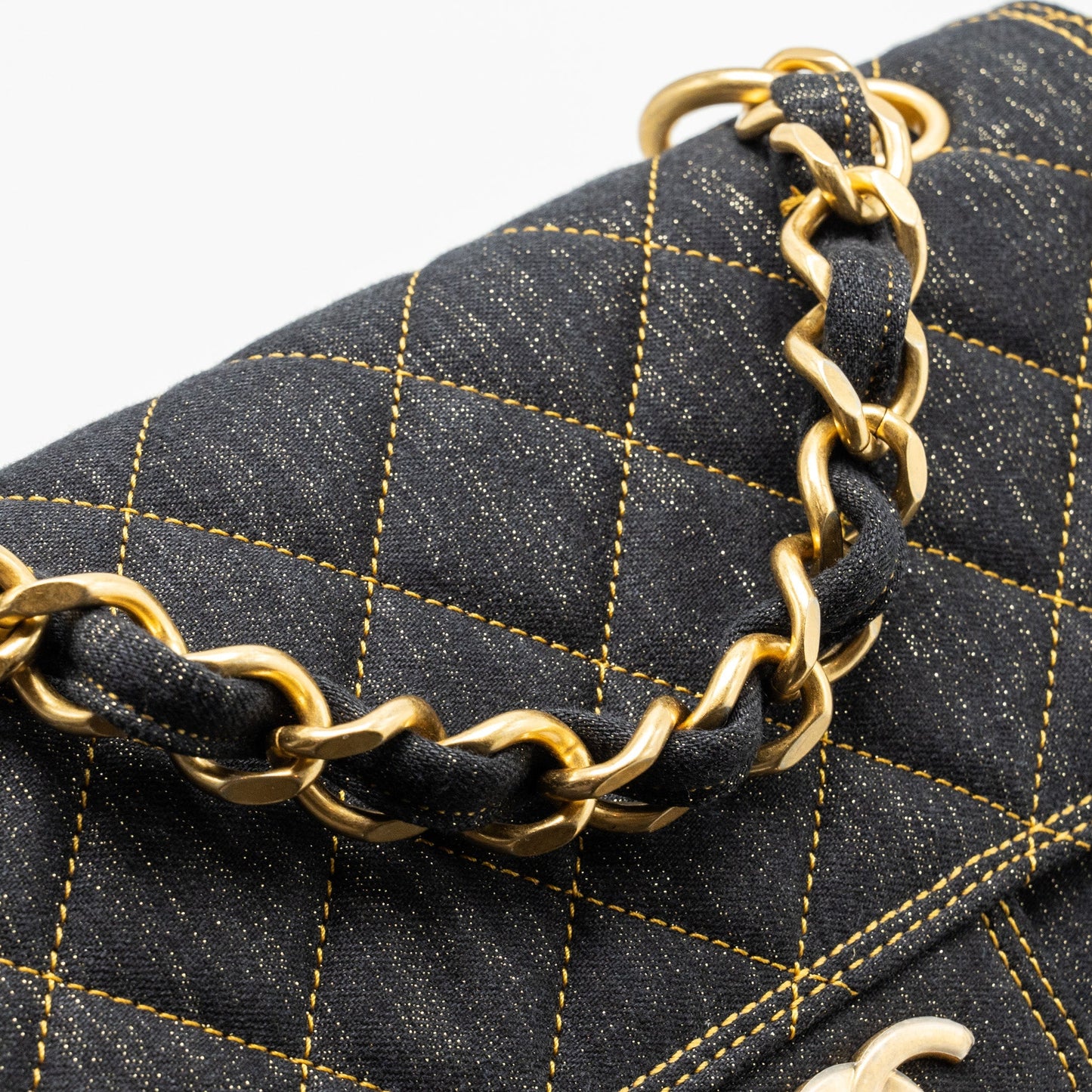 Chanel 23S flap backpack denim dark blue with brushed  (microchip)