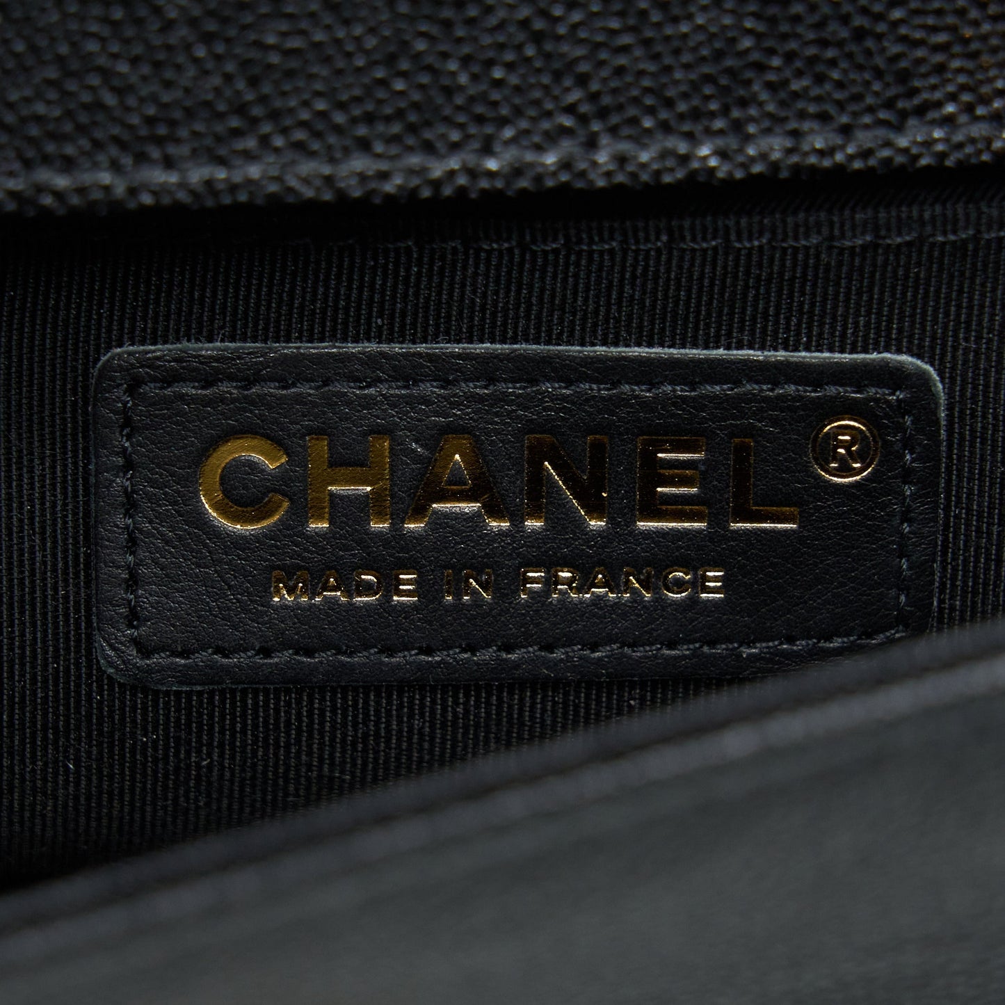 Chanel Small Boy Bag Chevron Caviar Black L