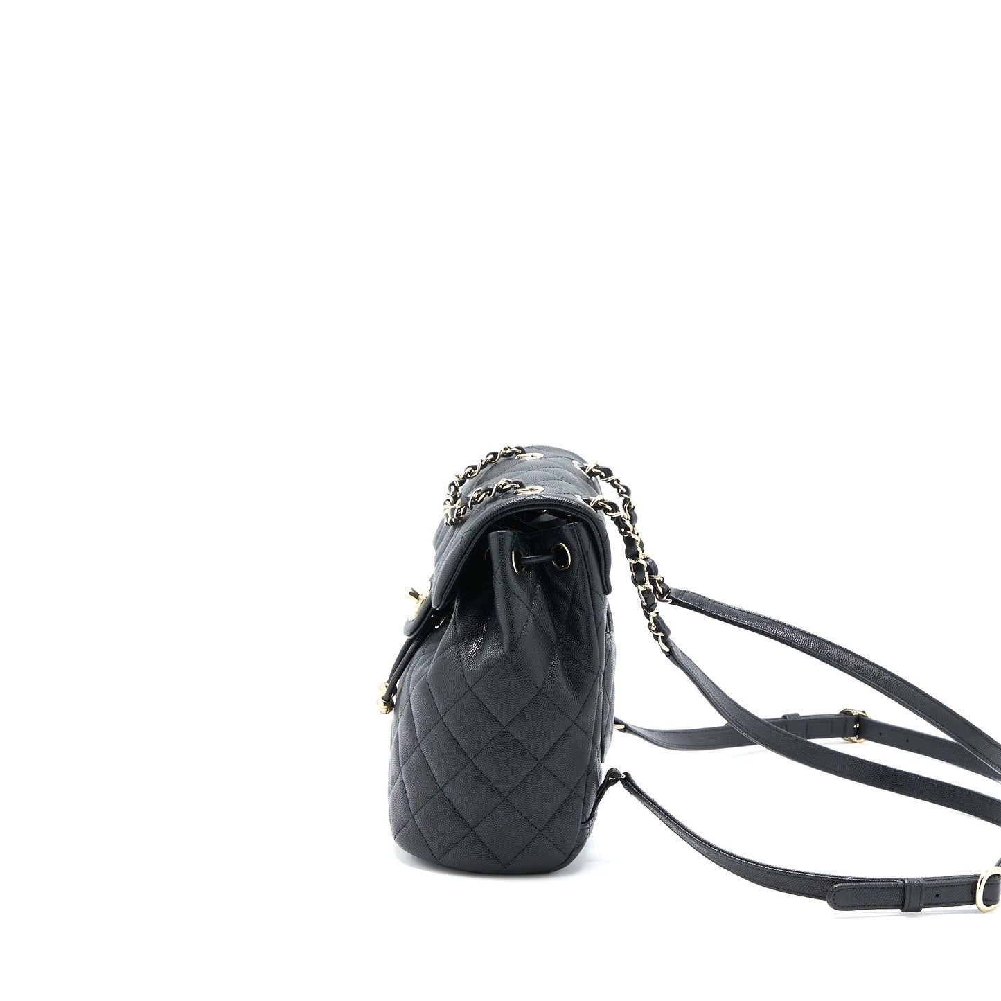 Chanel 23p Mini Flap Backpack Caviar Black L (Microchip)