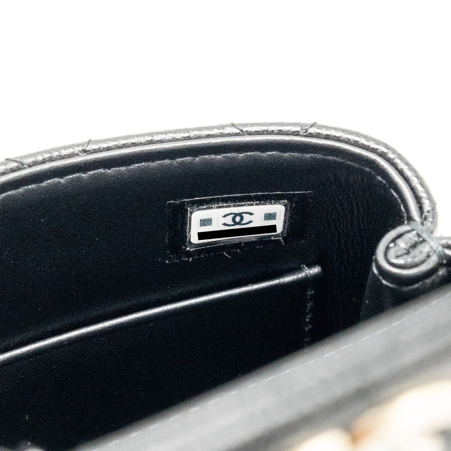 Chanel Coco Handle Clutch with Chain Caviar Black L (Microchip)