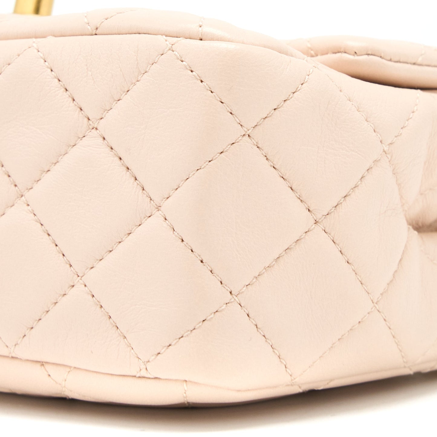 Chanel Pearl Crush Mini Square Lambskin Light Beige Brushed (Microchip)