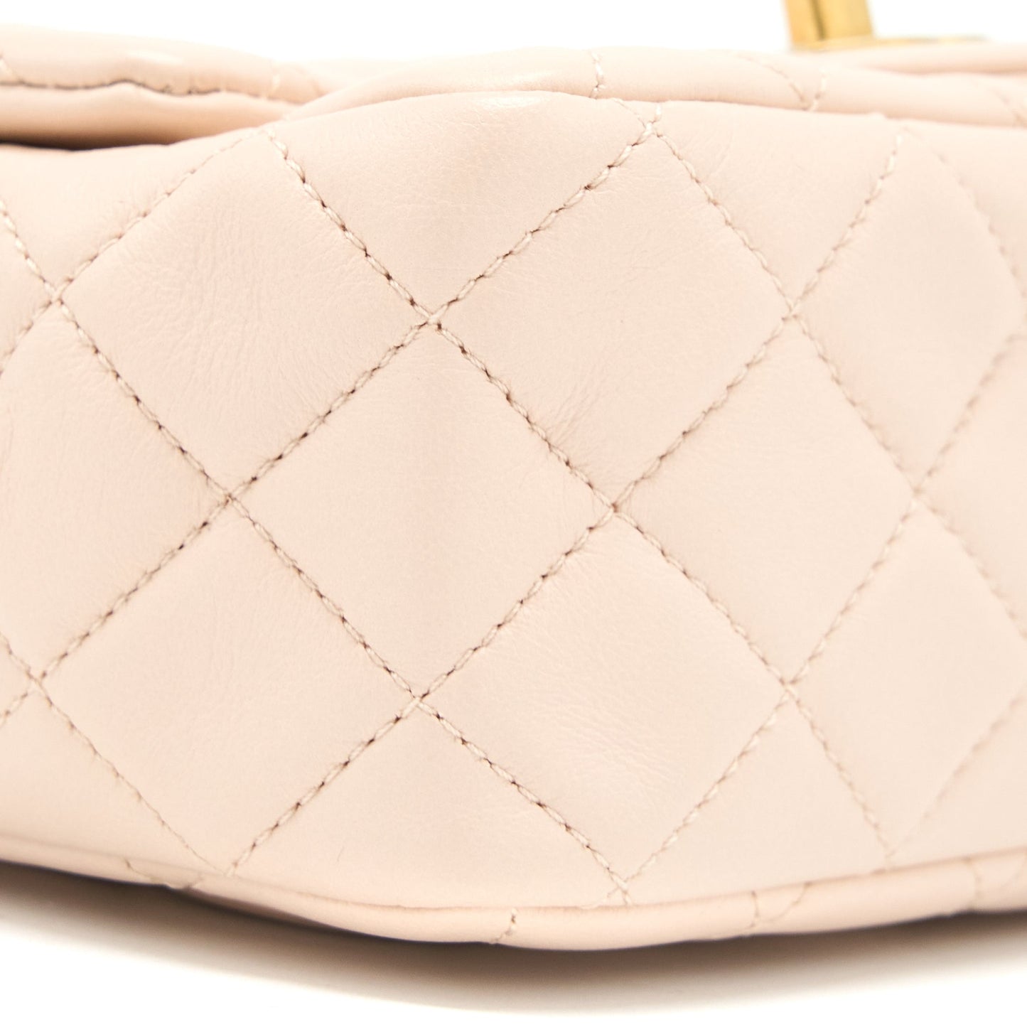 Chanel Pearl Crush Mini Square Lambskin Light Beige Brushed (Microchip)