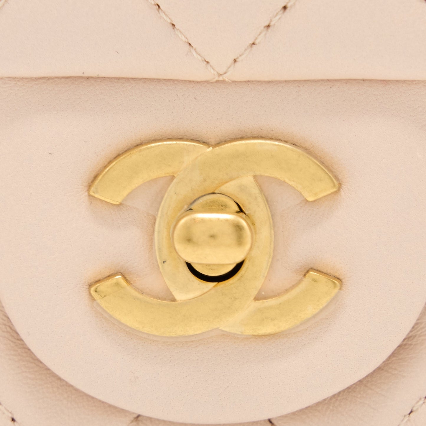 Chanel Pearl Crush Mini Square Lambskin Light Beige Brushed (Microchip)