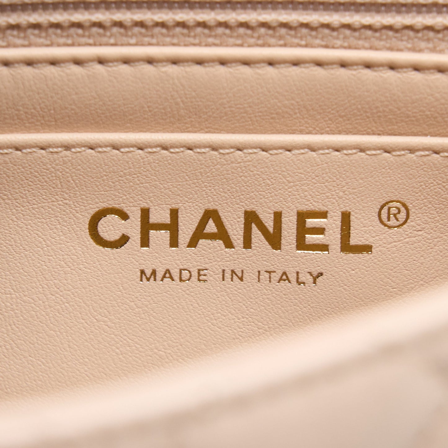 Chanel Pearl Crush Mini Square Lambskin Light Beige Brushed (Microchip)