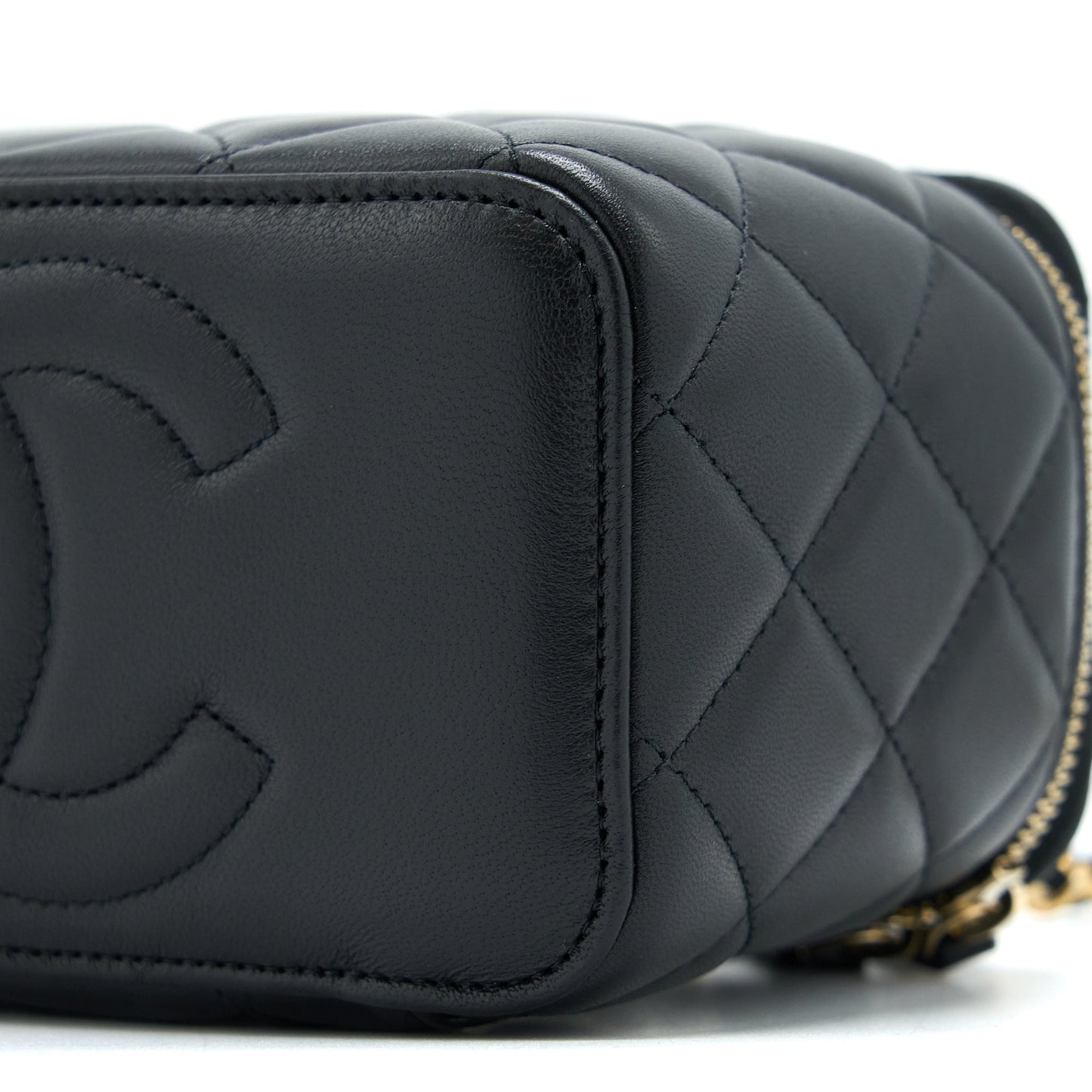 Chanel Pearl Crush Long Vanity Lambskin Black  (Microchip)