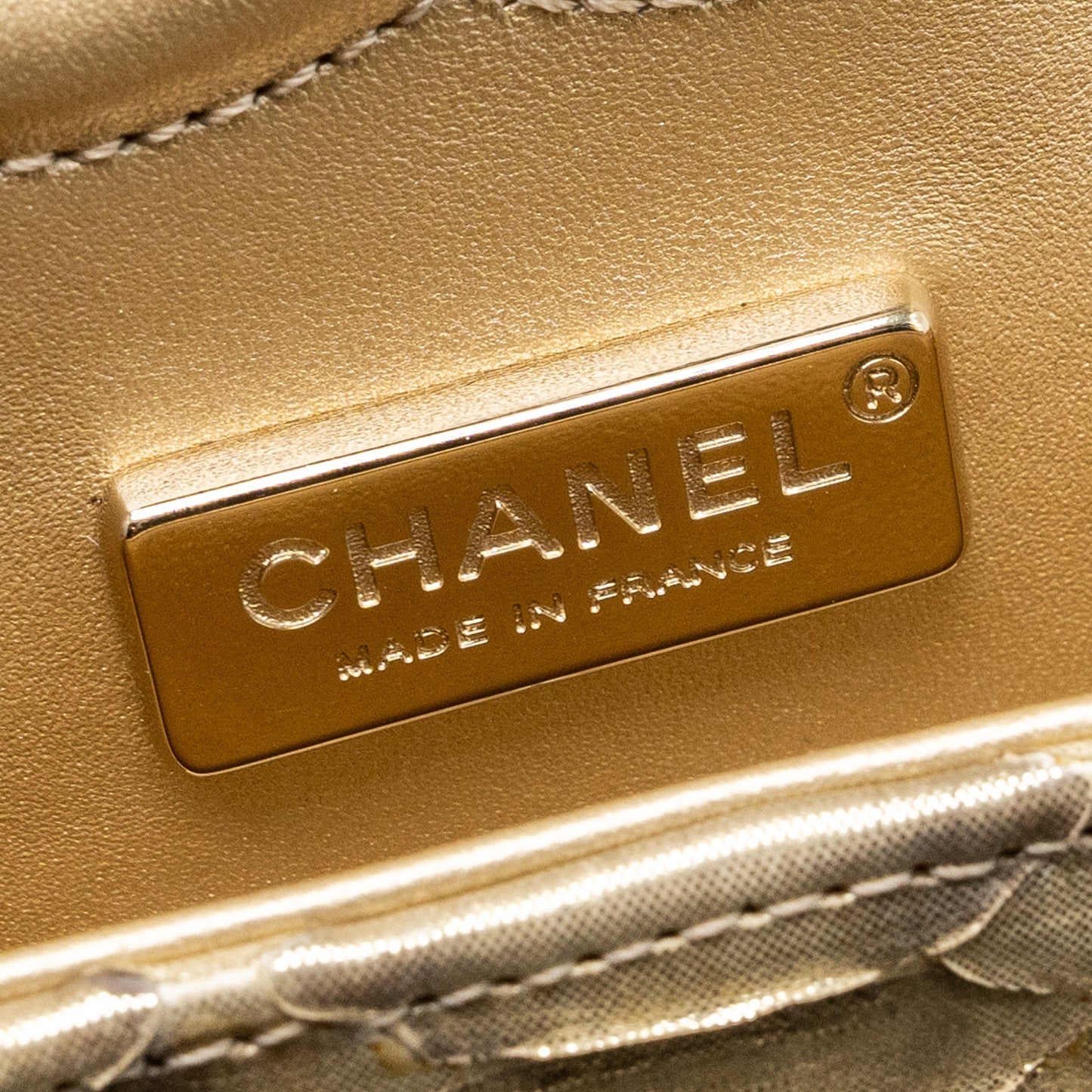 Chanel medium classic double flap bag python Gold