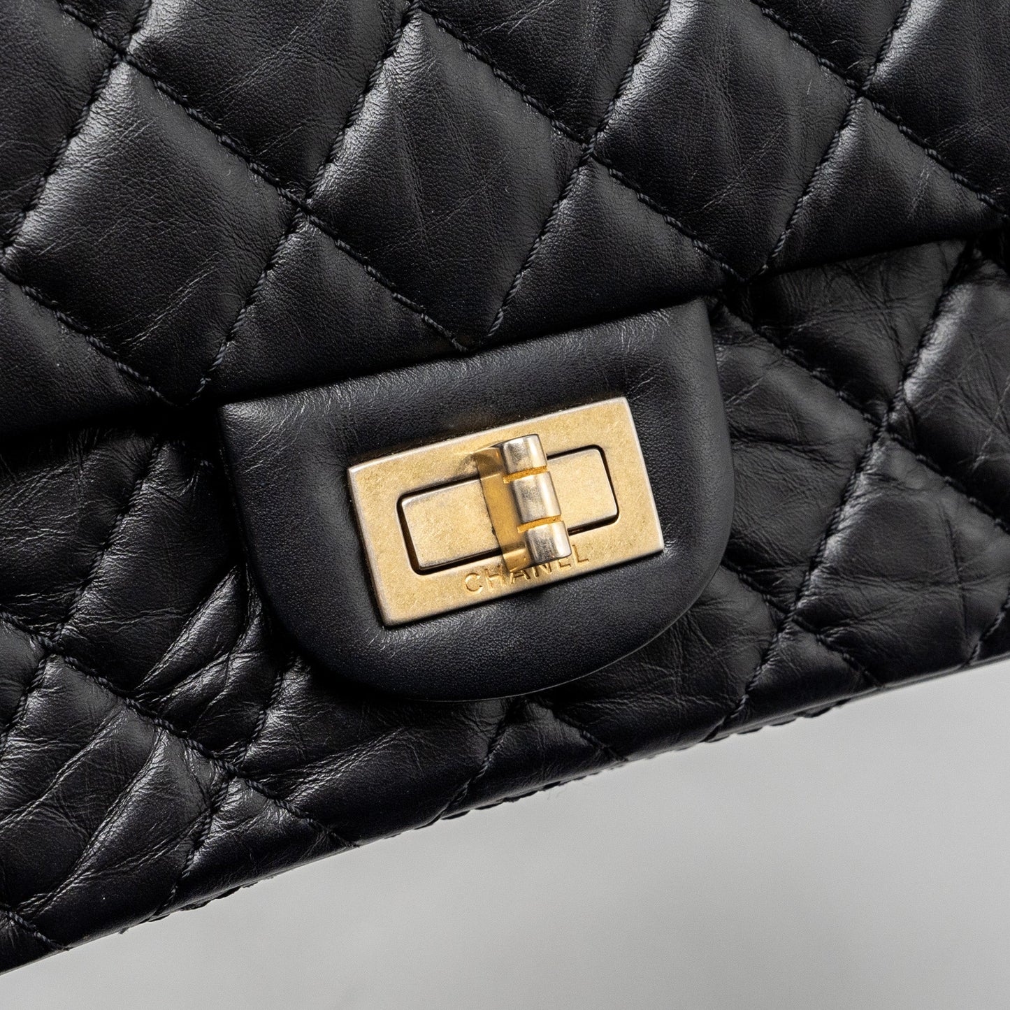 Chanel Small 2.55 reissue double flap bag aged calfskin black