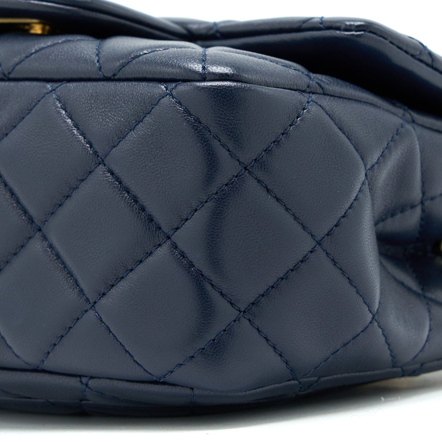 Chanel Pearl Crush Mini Square Lambskin Navy Brushed