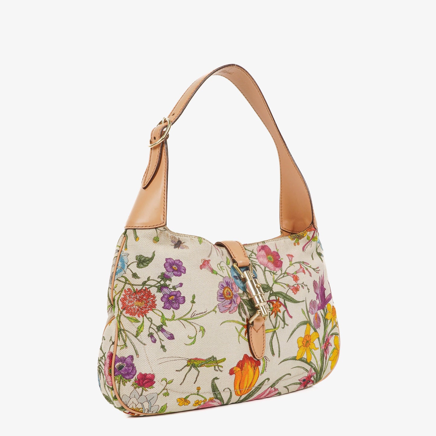 Gucci New Jackie Flora Canvas Shouder Bag