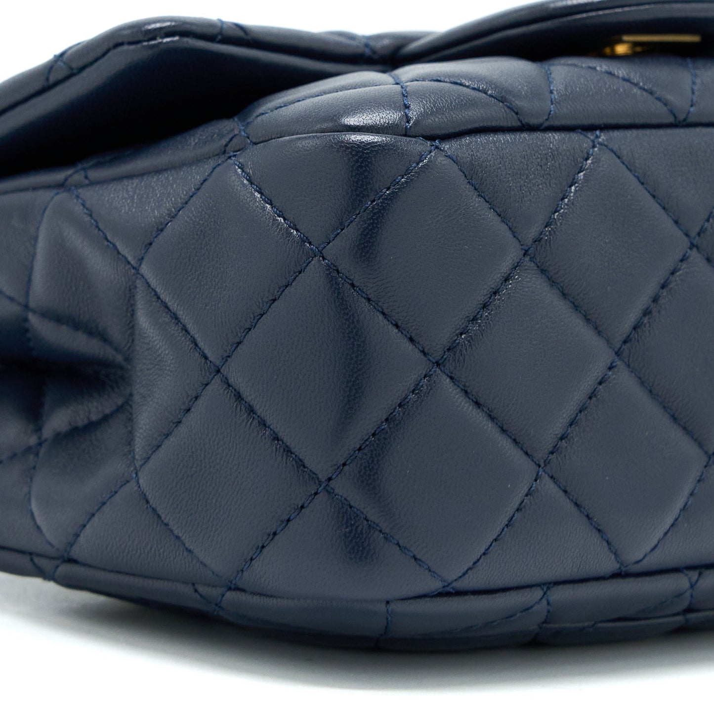 Chanel Pearl Crush Mini Square Lambskin Navy Brushed