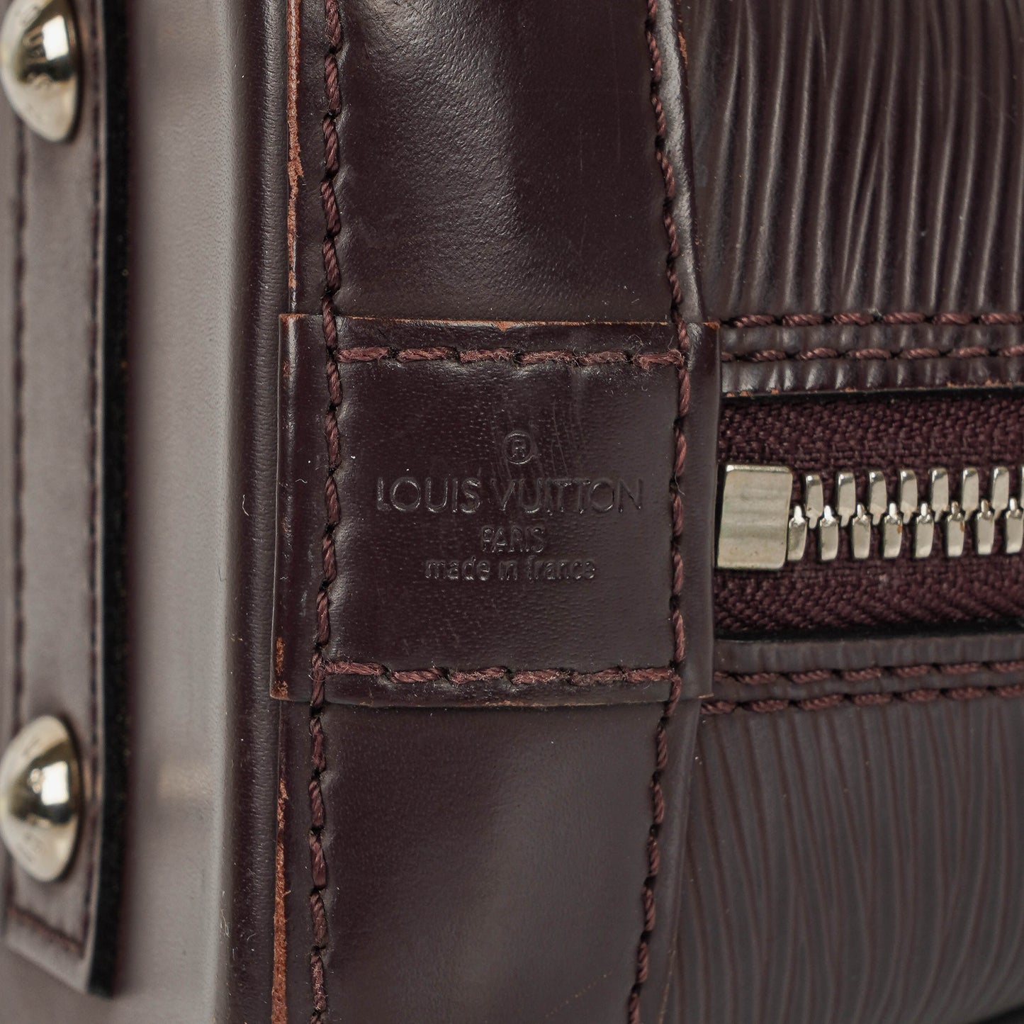 Louis Vuitton Alma BB EPI Quetsche Leather Handbag