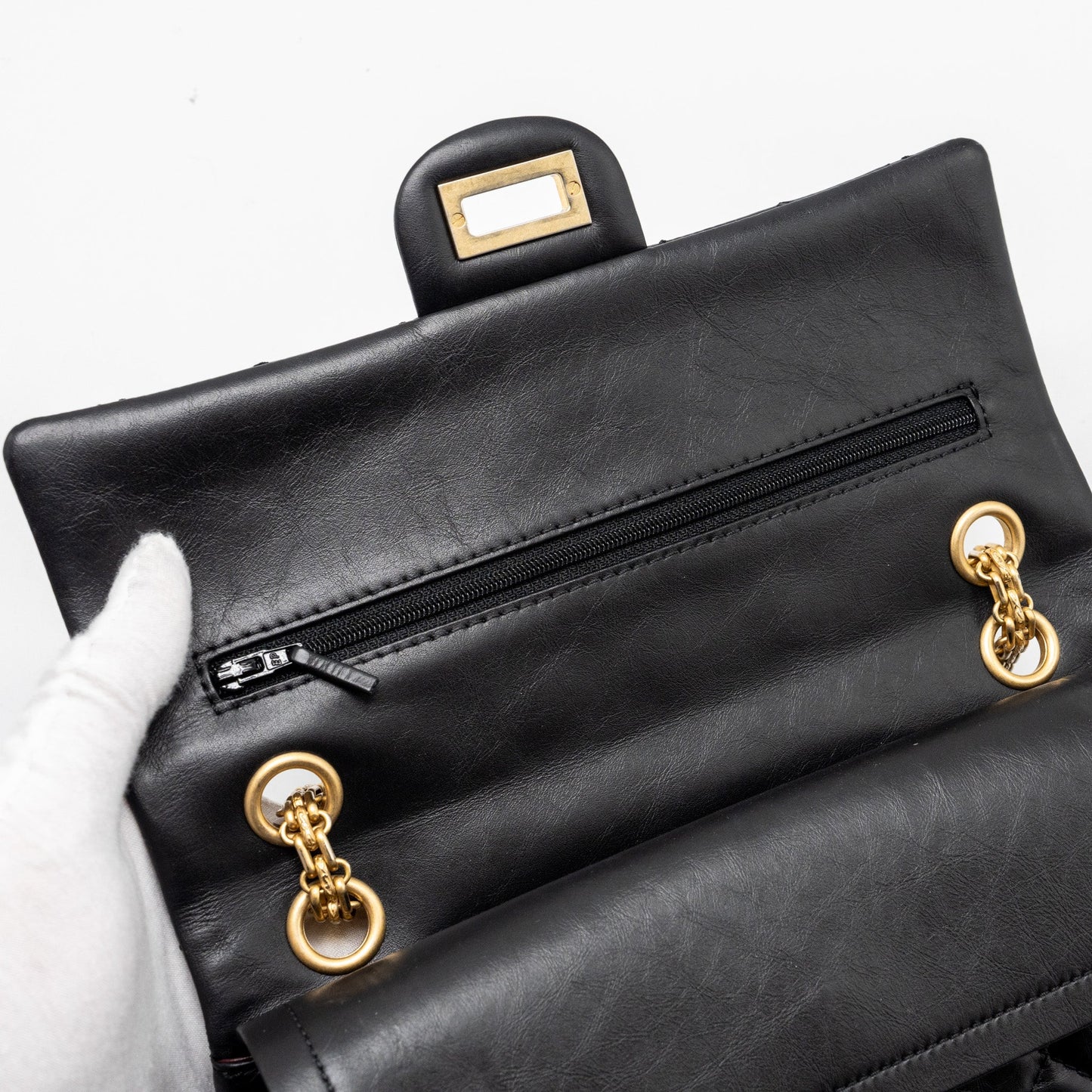 Chanel Small 2.55 reissue double flap bag aged calfskin black