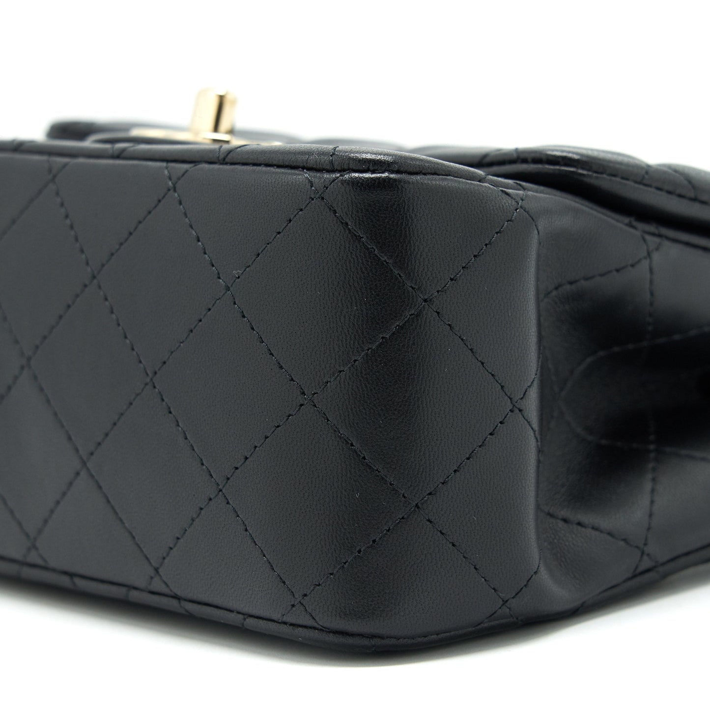 Chanel Mini Square Flap Bag Black Lambskin L