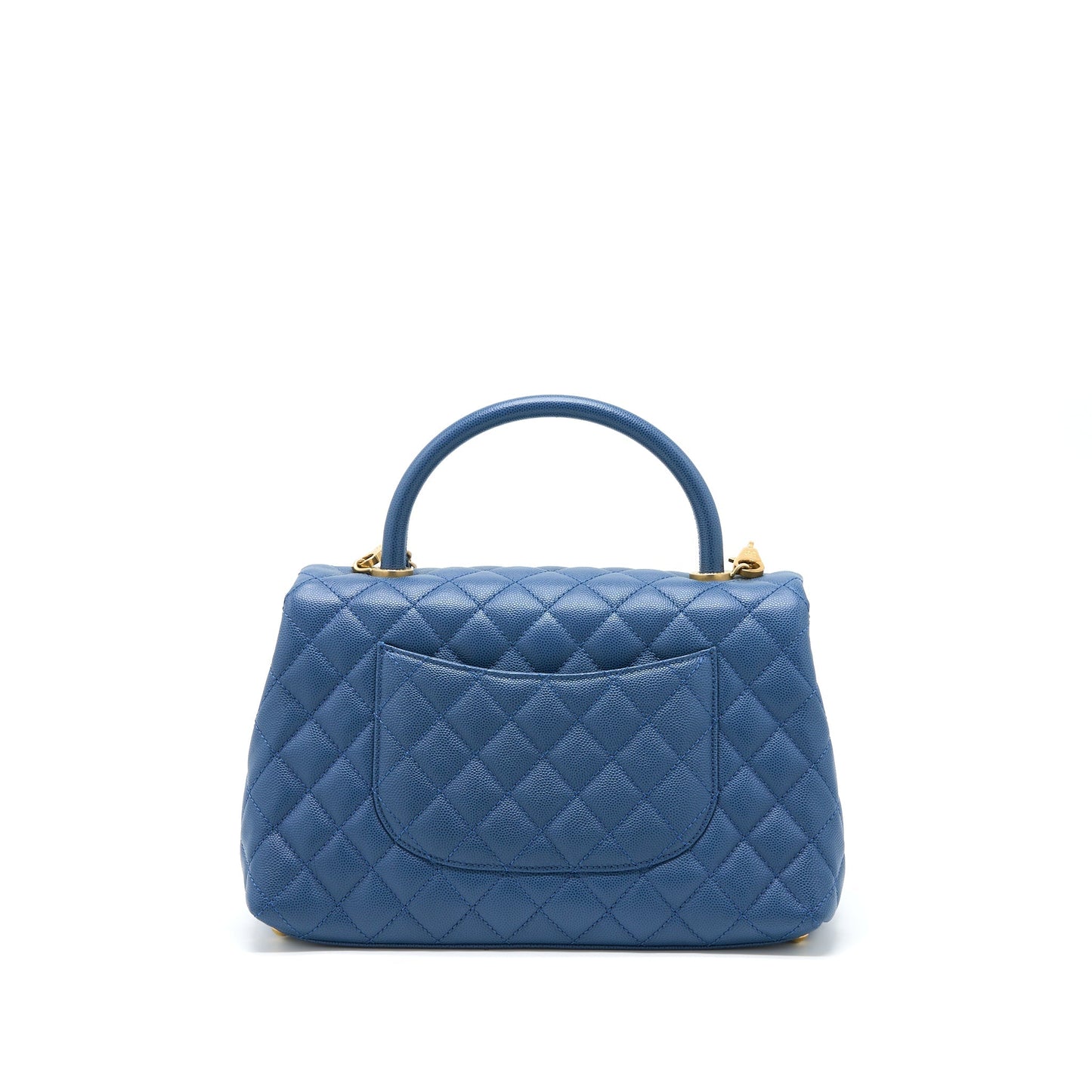 Chanel Medium Coco Handle Flap Bag Caviar Blue