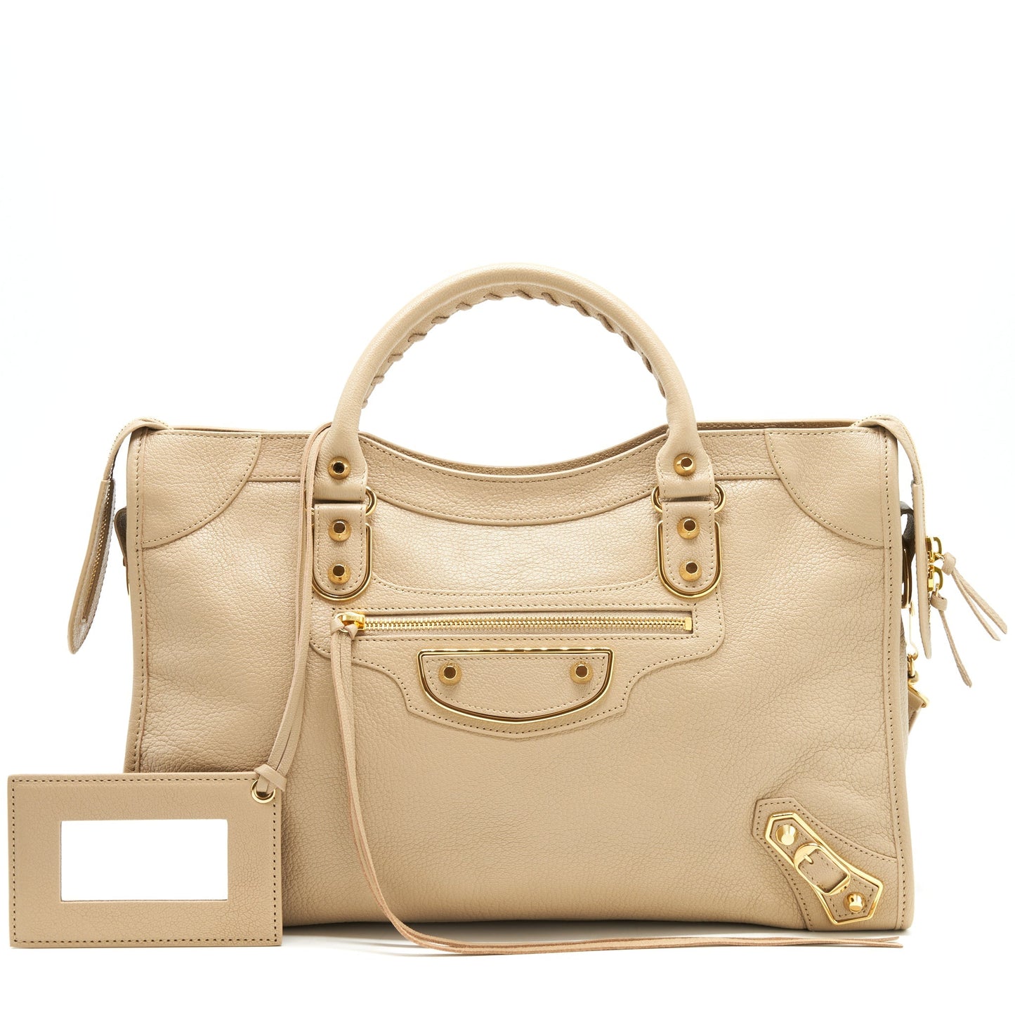 Balenciaga Medium Metallic edge City Purse beige
