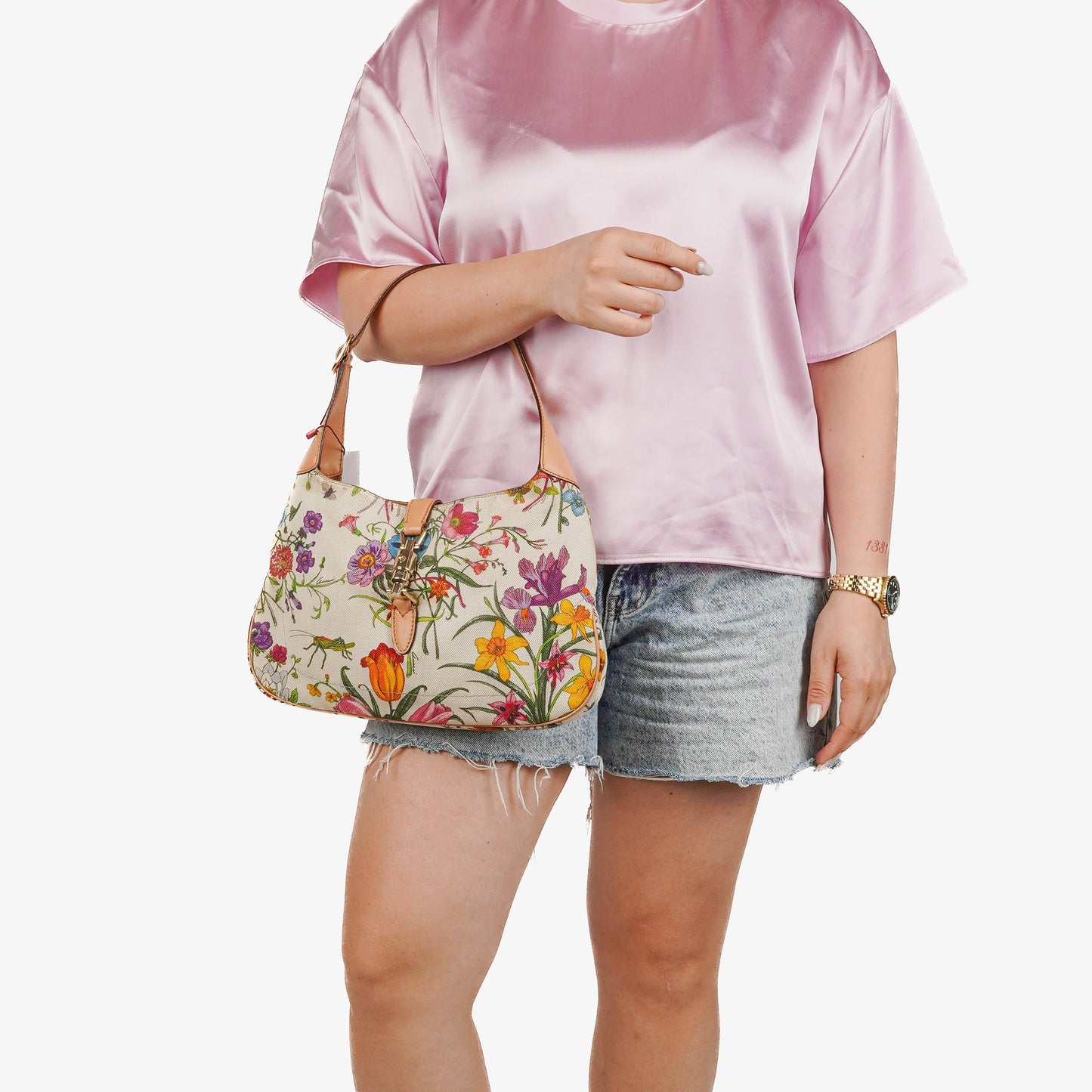 Gucci New Jackie Flora Canvas Shouder Bag
