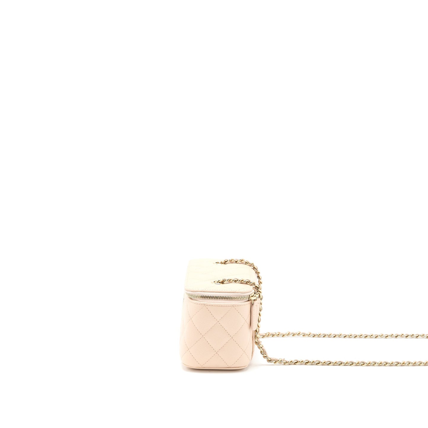 Chanel Long Vanity Case Caviar Light Beige L