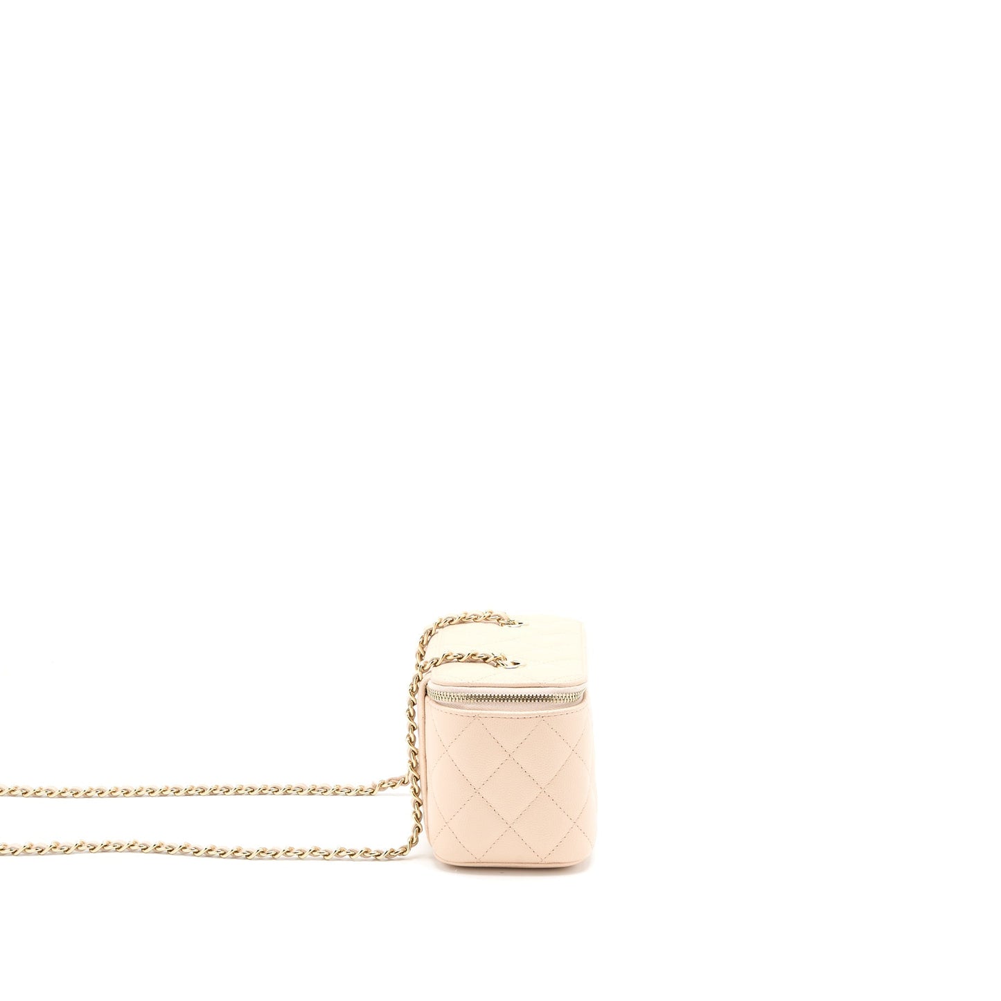 Chanel Long Vanity Case Caviar Light Beige L