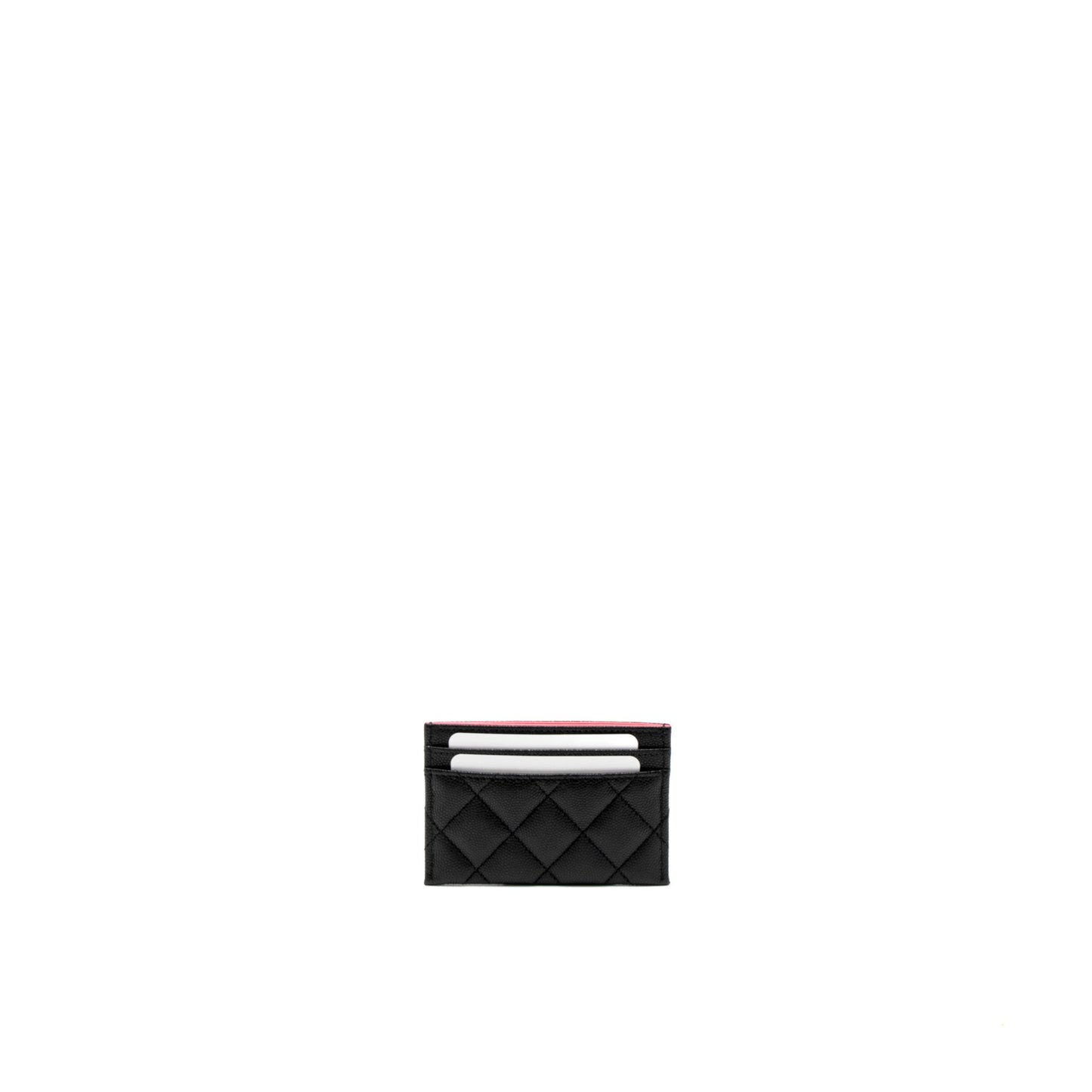 Chanel 23P Quilted CC Logo Card Holder Caviar Black L (Microchip)