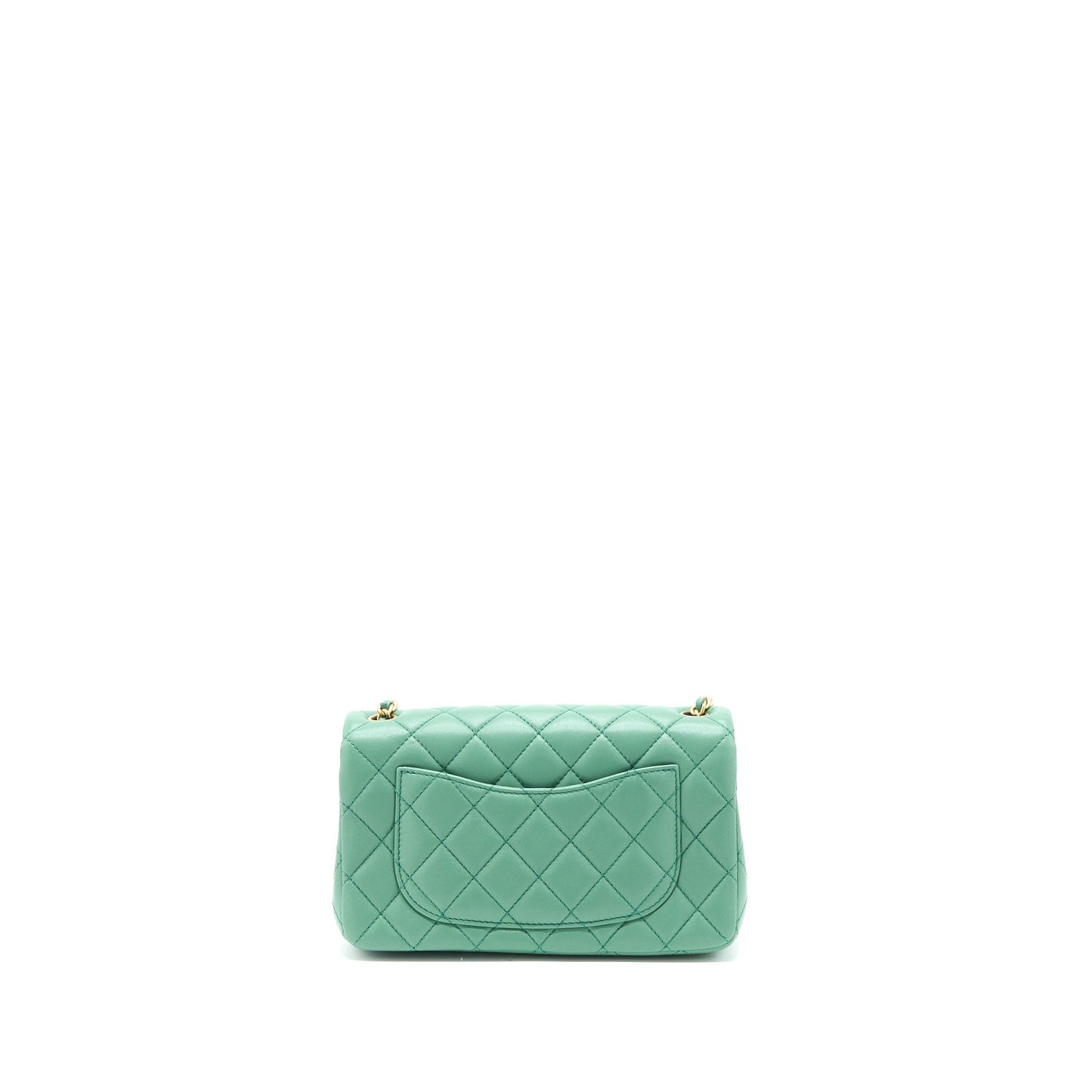 Chanel Pearl Crush Mini Rectangular Flap Bag Lambskin Green  (Microchip)