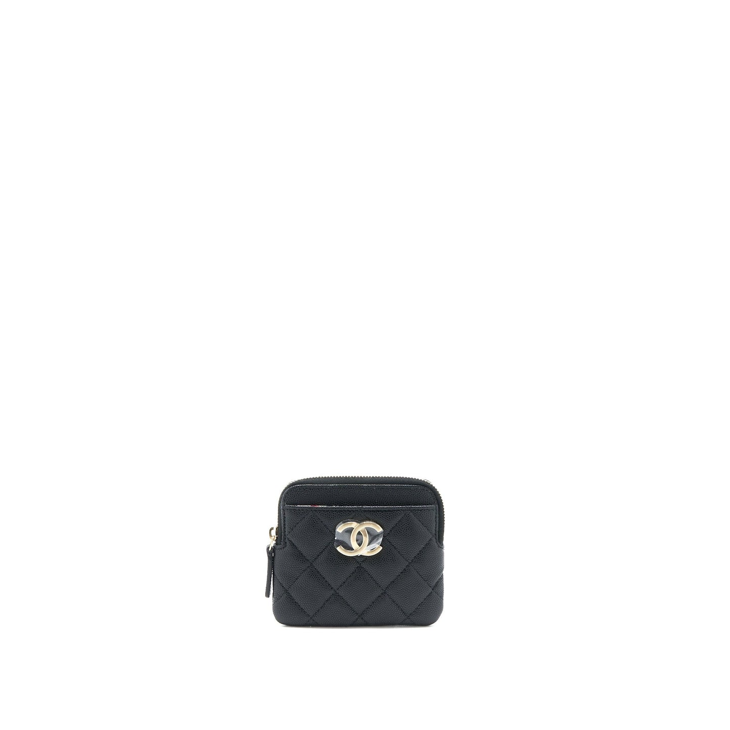 Chanel 23C Zipped Coin Purse Caviar Black L (Microchip)