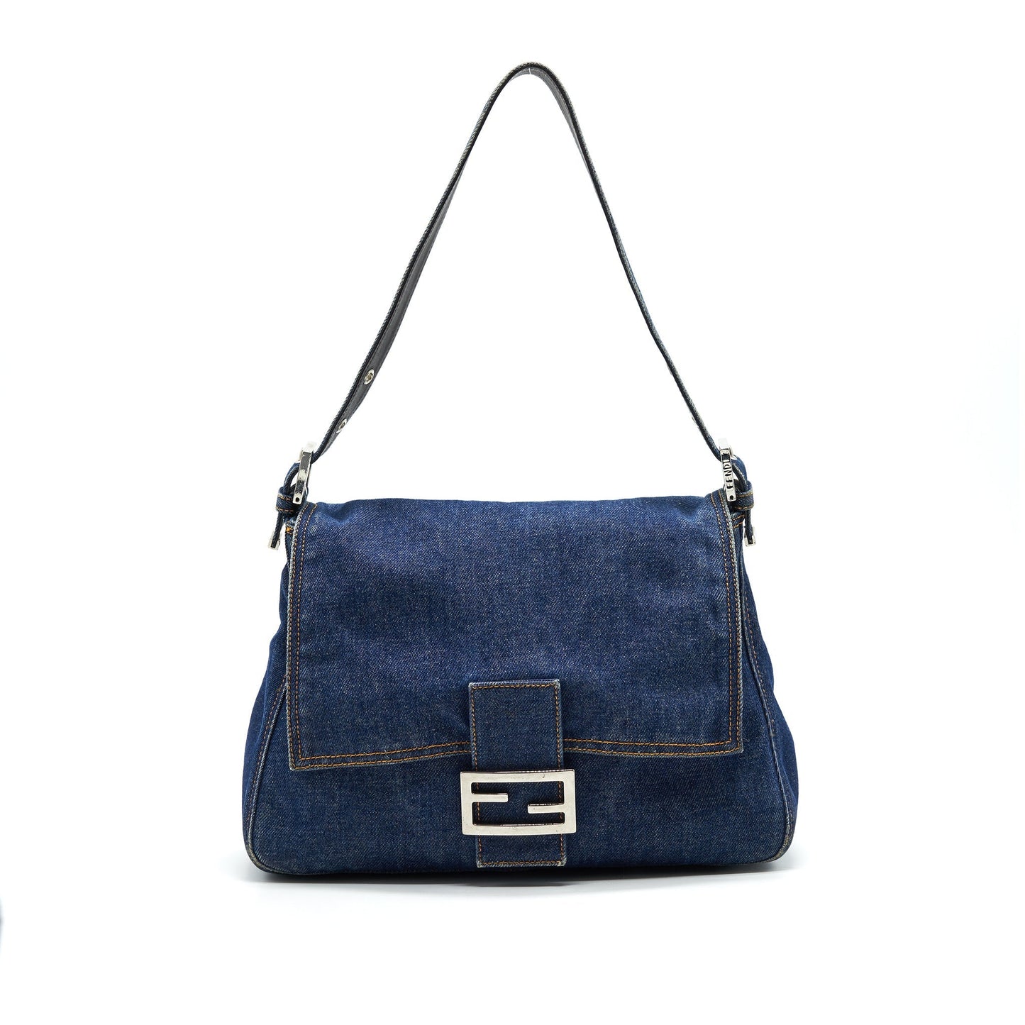 FENDI Vintage Denim Mamma Baguette Mini Purse