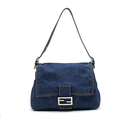 FENDI Vintage Denim Mamma Baguette Mini Purse